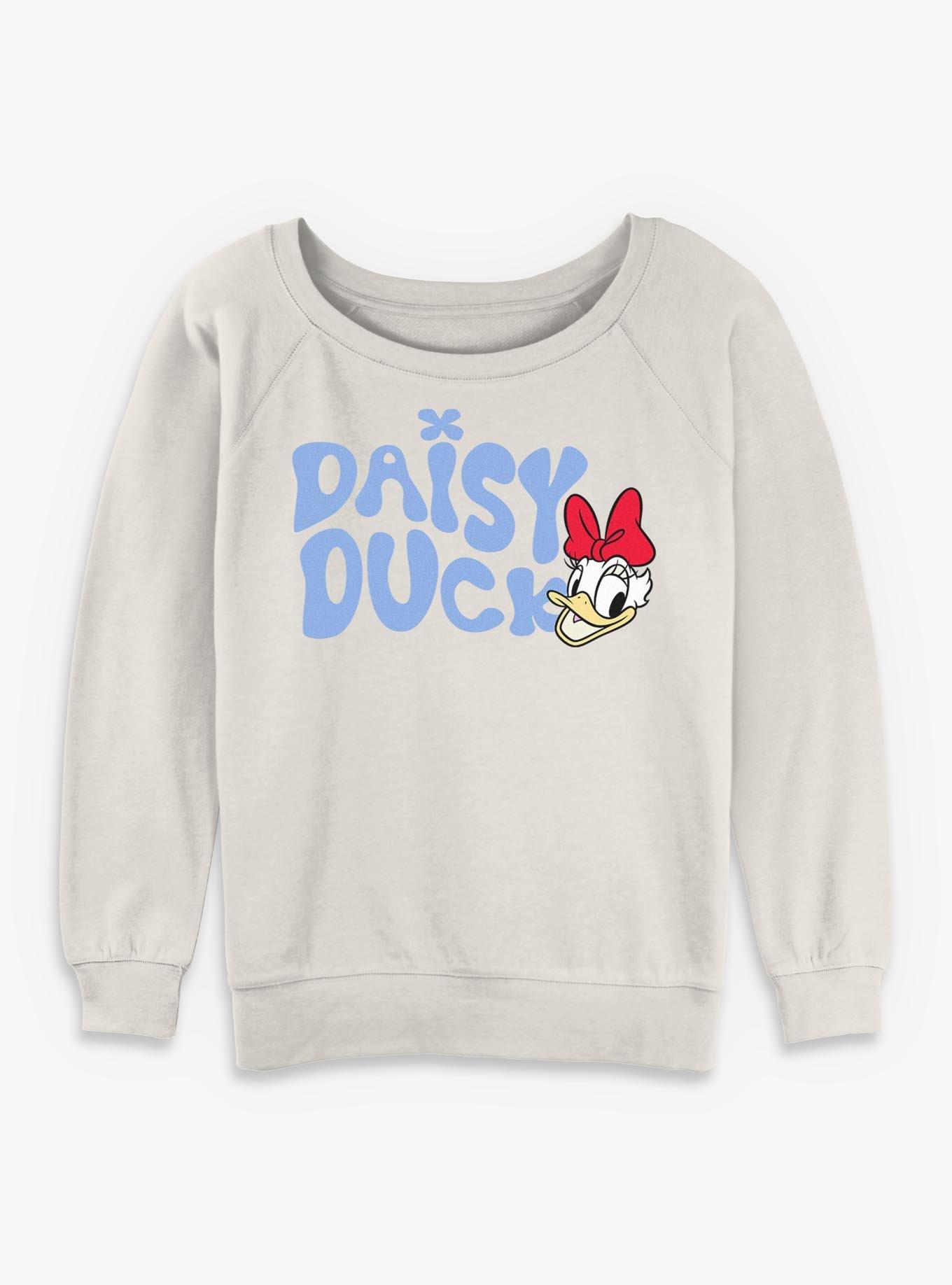 Disney Daisy Duck Face Girls Slouchy Sweatshirt