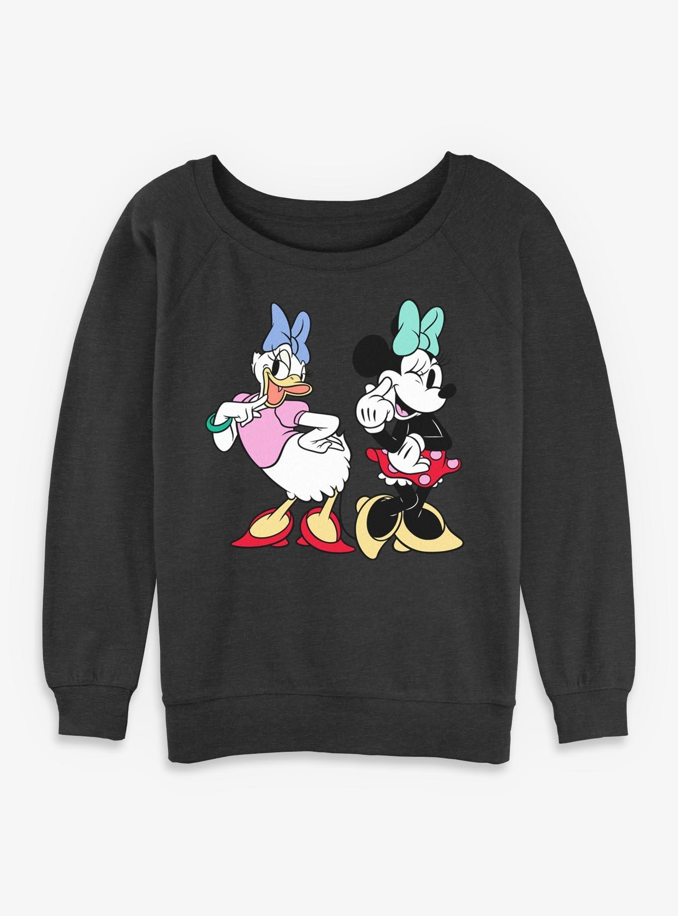 Disney Minnie Mouse & Daisy Duck Cute Pose Girls Slouchy Sweatshirt