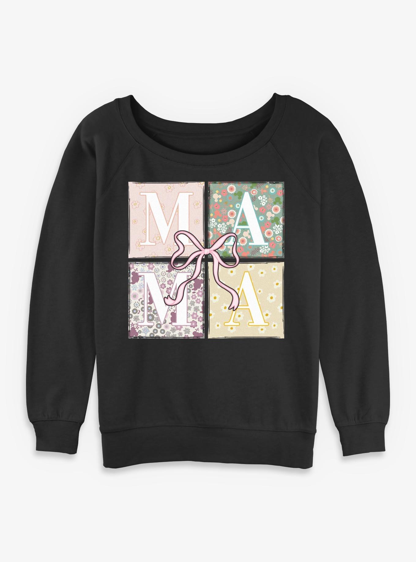 Disney Mickey Mouse Mama Patchwork Box Up Girls Slouchy Sweatshirt