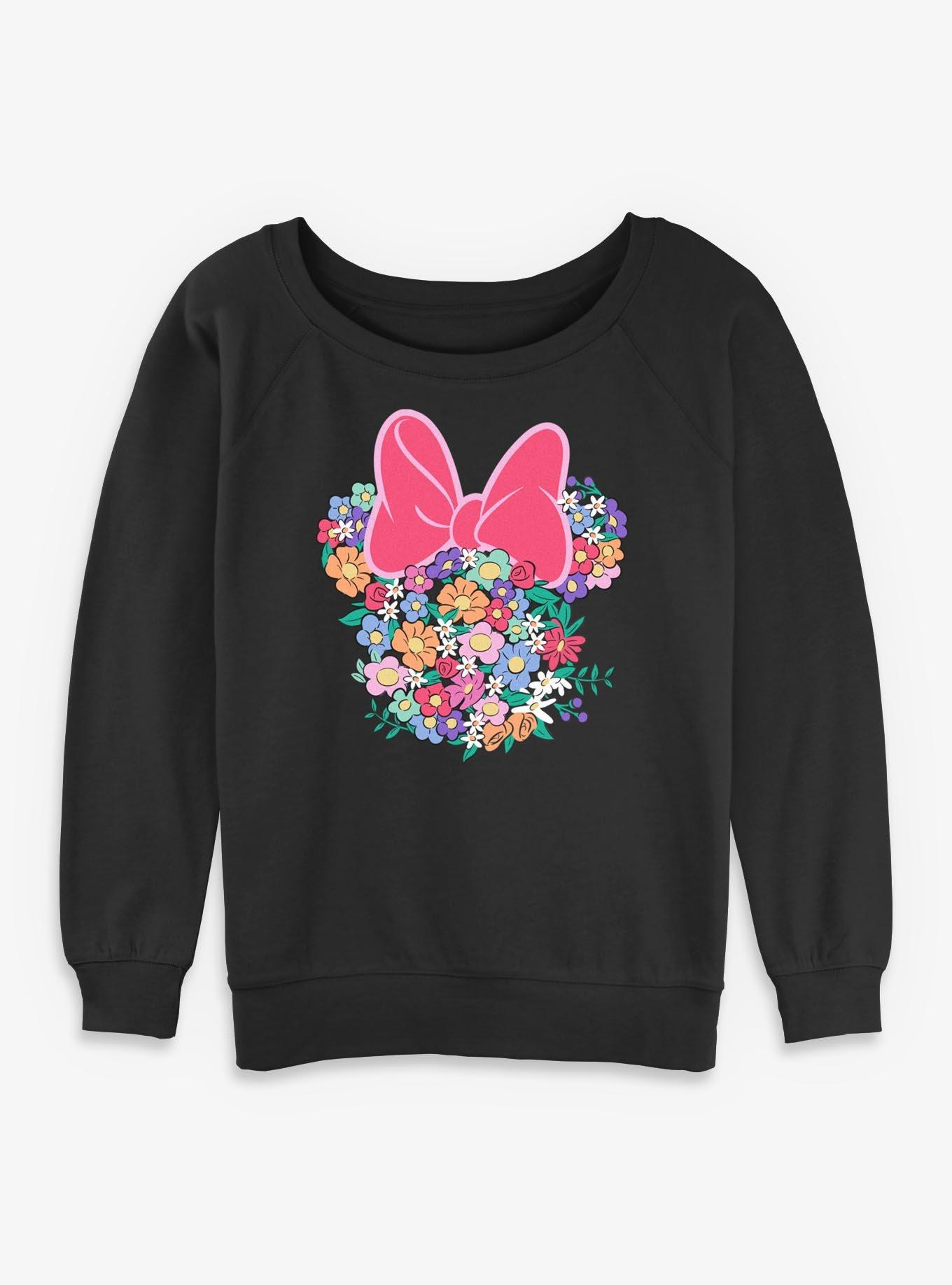 Disney Minnie Mouse Full Of Flowers Girls Slouchy Sweatshirt