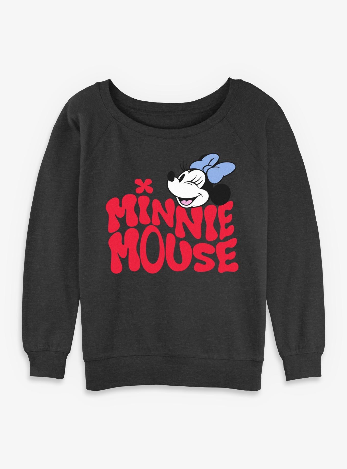 Disney Minnie Mouse Wink Girls Slouchy Sweatshirt