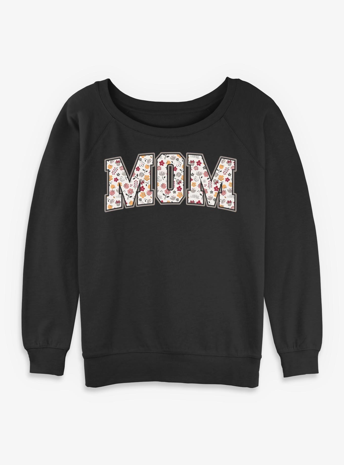 Disney Minnie Mouse Mom Flowers Collegiate Girls Slouchy Sweatshirt