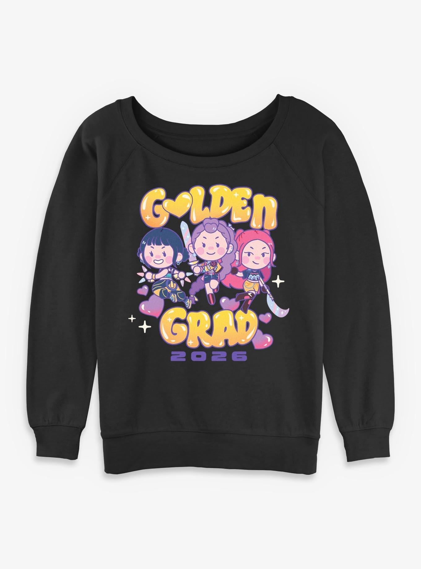 KPop Demon Hunters HUNTR/X Golden Grad 2026 Girls Slouchy Sweatshirt