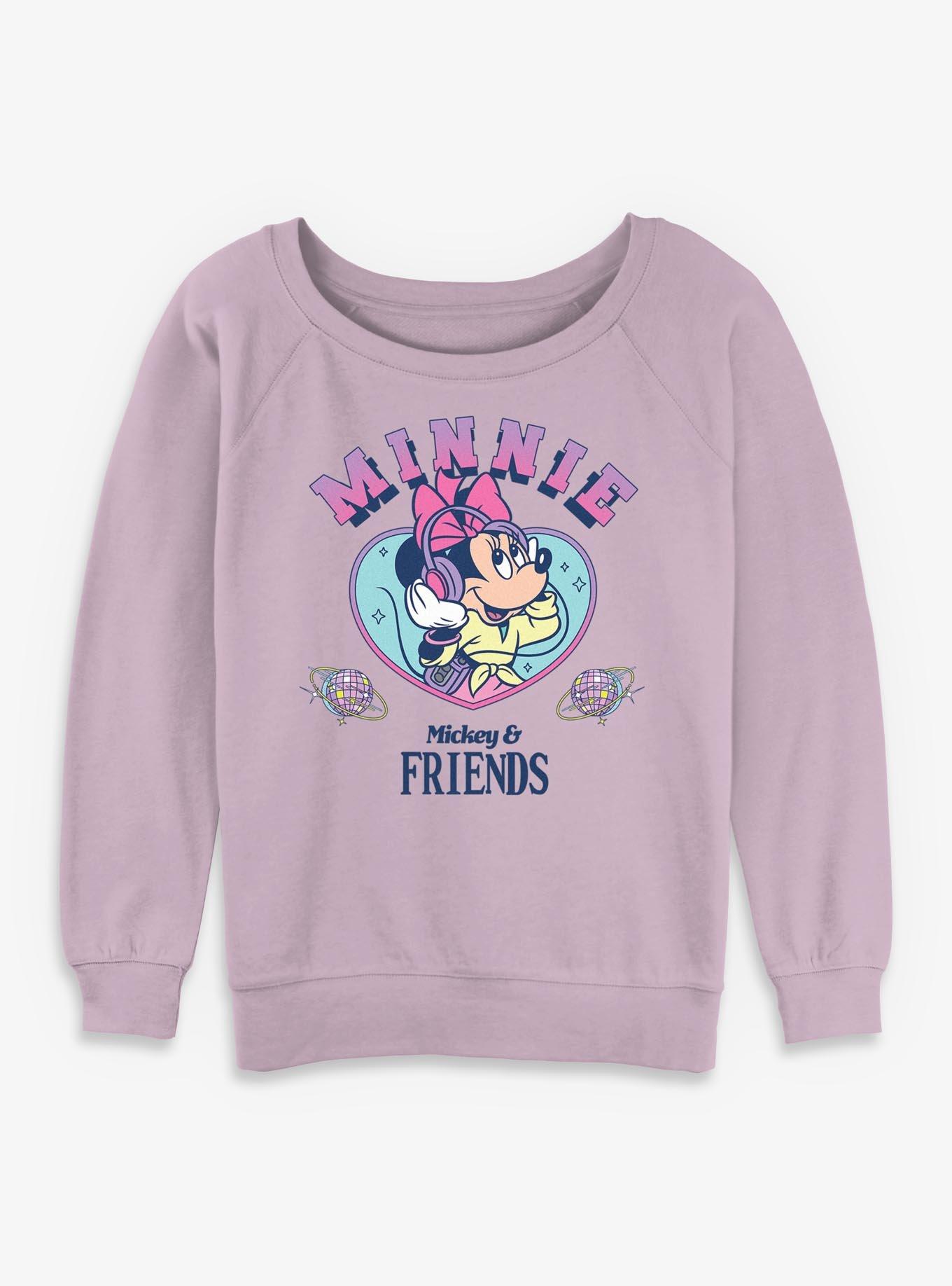 Disney Minnie Mouse Walkman Tunes Girls Slouchy Sweatshirt