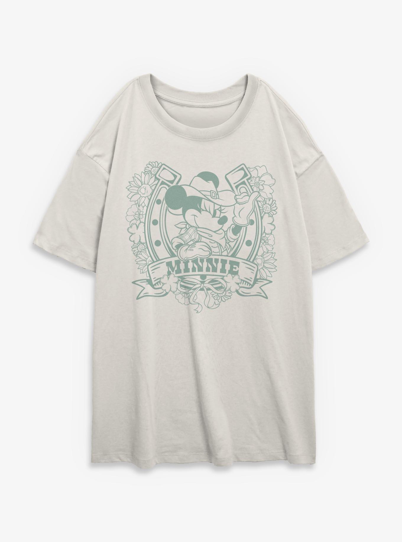 Disney Minnie Mouse Cowgirl Horseshoe Girls Oversized T-Shirt
