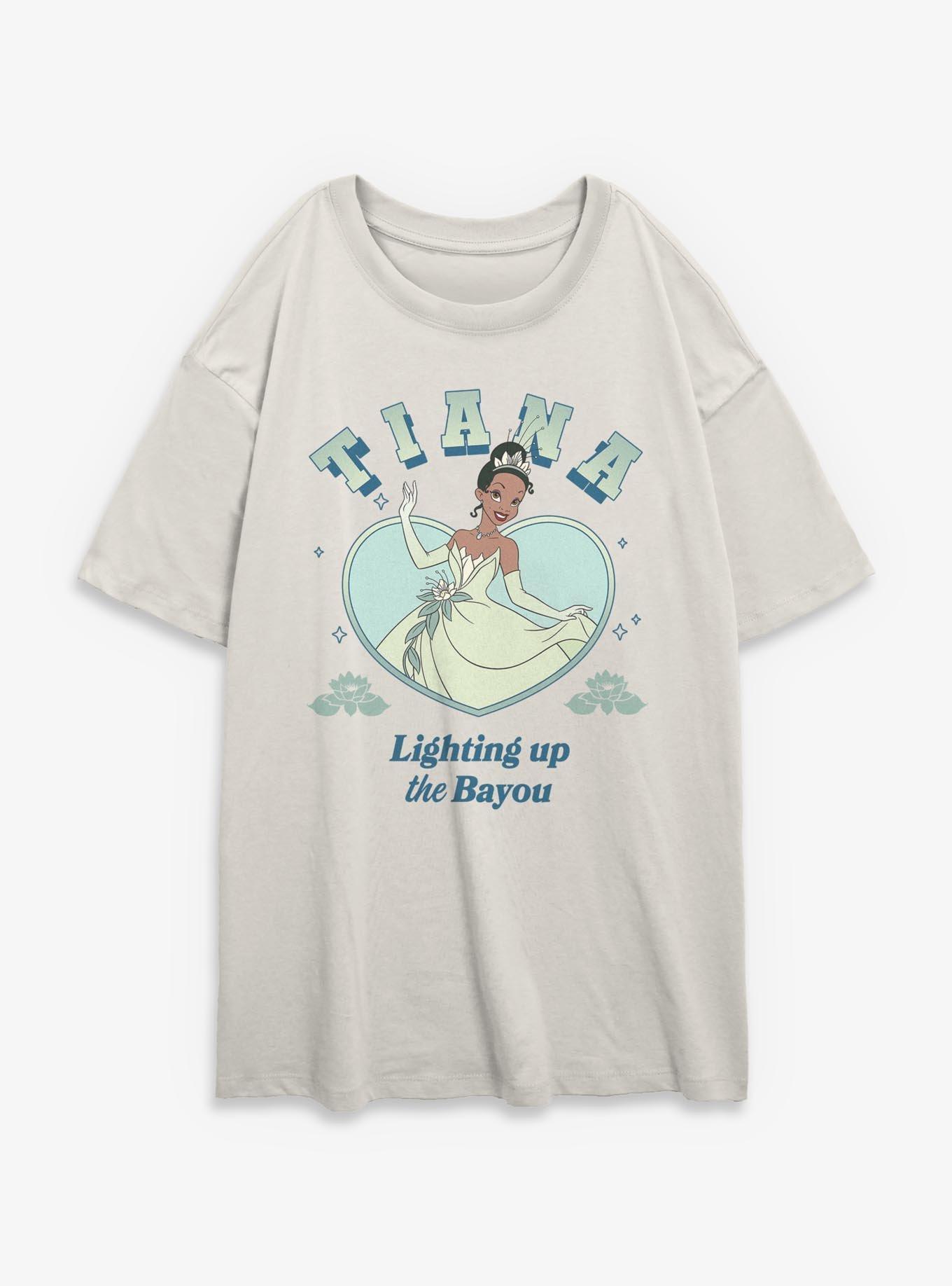 Disney Princesses Tiana Heart Girls Oversized T-Shirt, EGRET, hi-res view 1