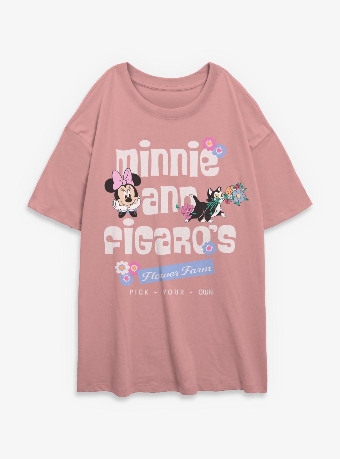 Disney Minnie Mouse & Figaro Flower Farm Girls Oversized T-Shirt