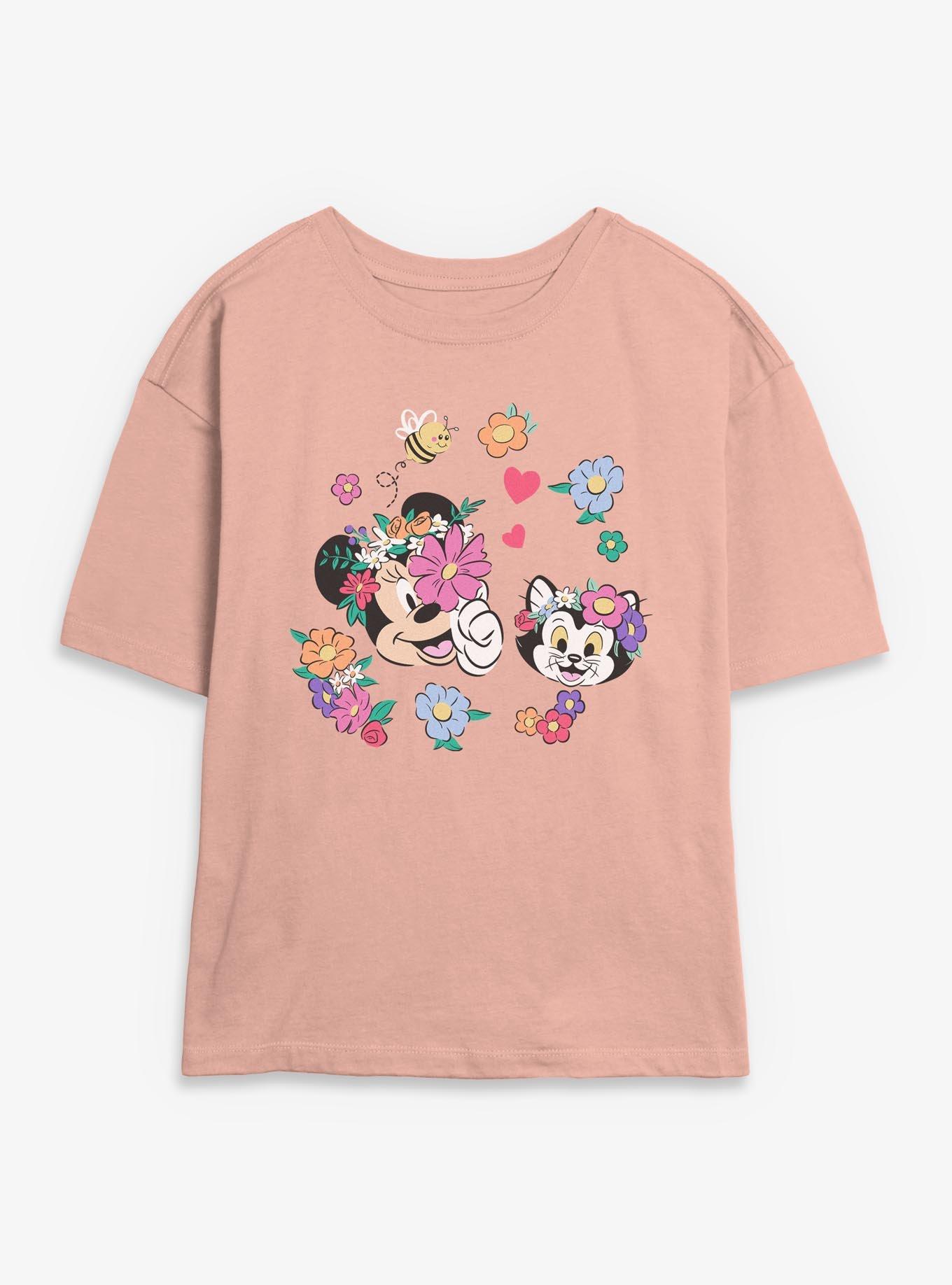 Disney Minnie Mouse & Figaro Spring Flowers Girls Skimmer T-Shirt