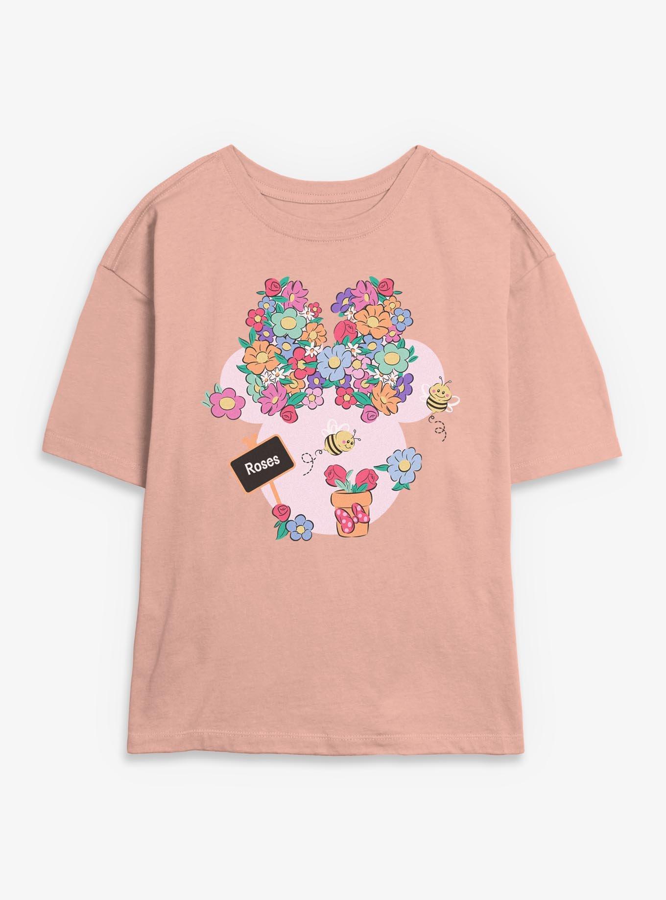 Disney Minnie Mouse Bow Of Flowers Girls Skimmer T-Shirt