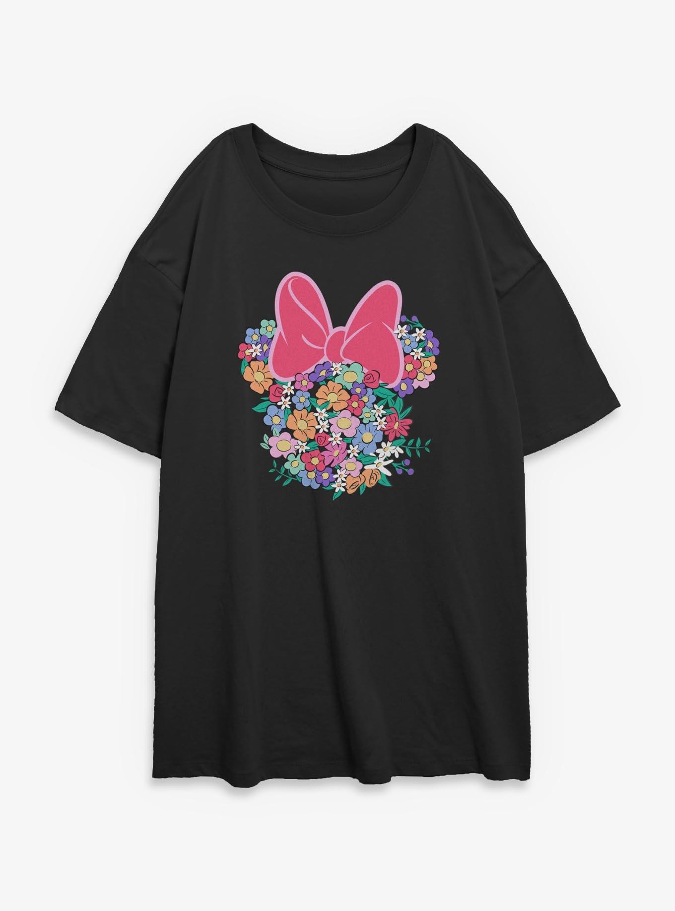 Disney Minnie Mouse Full Of Flowers Girls Oversized T-Shirt