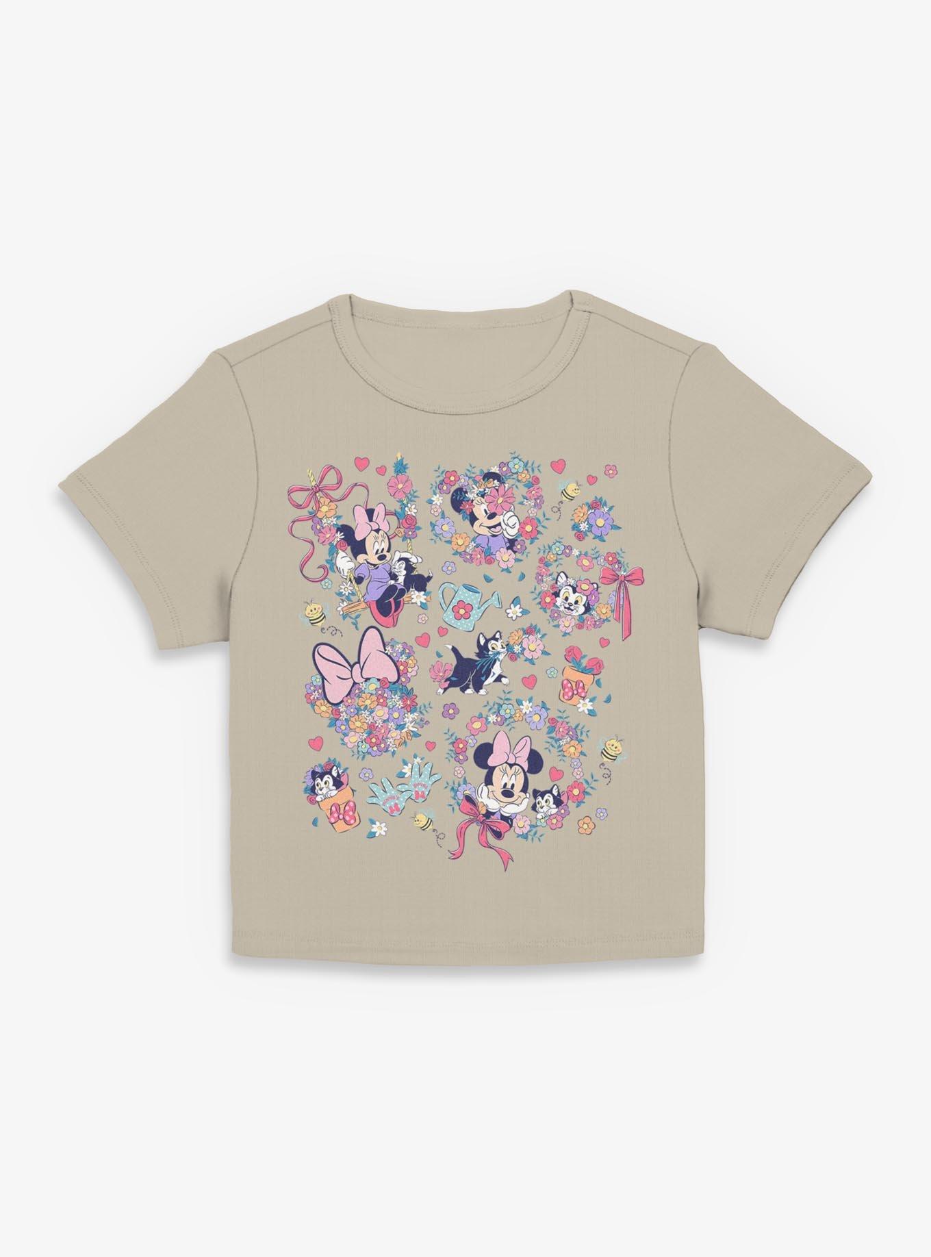 Disney Minnie Mouse & Figaro Flower Collage Girls Baby T-Shirt