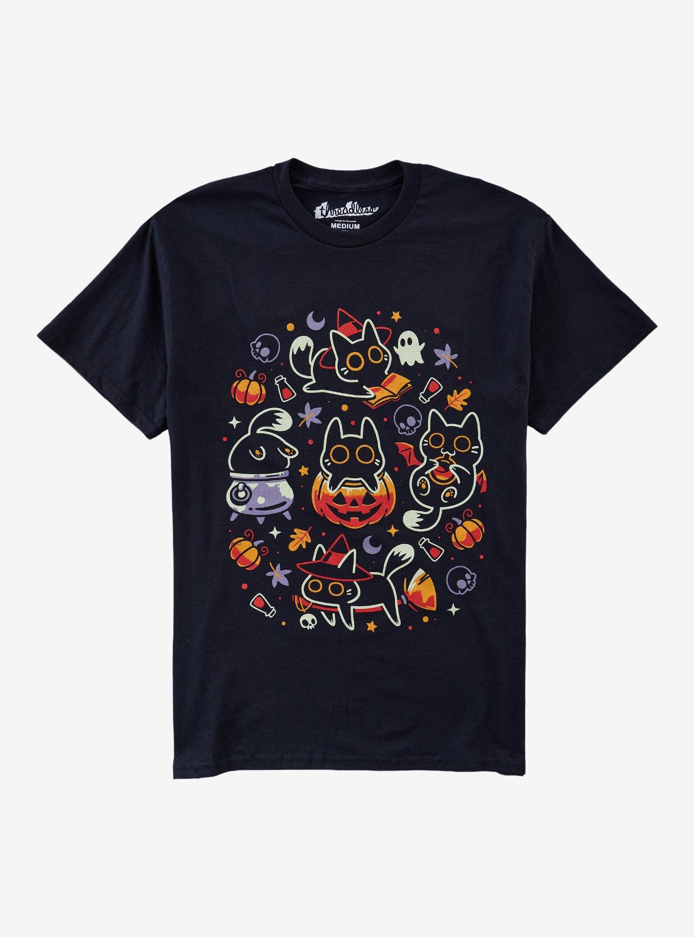 Halloween Kitten Collage T-Shirt By Snouleaf