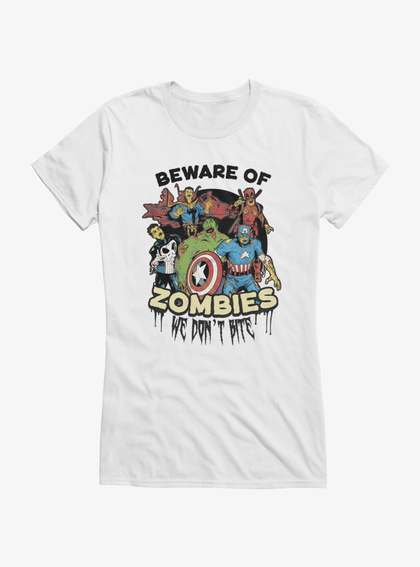 Marvel Zombies Beware Of Zombies Girls T-Shirt