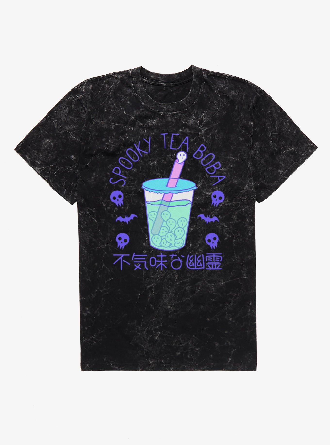 Spooky Tea Boba Mineral Wash T-Shirt