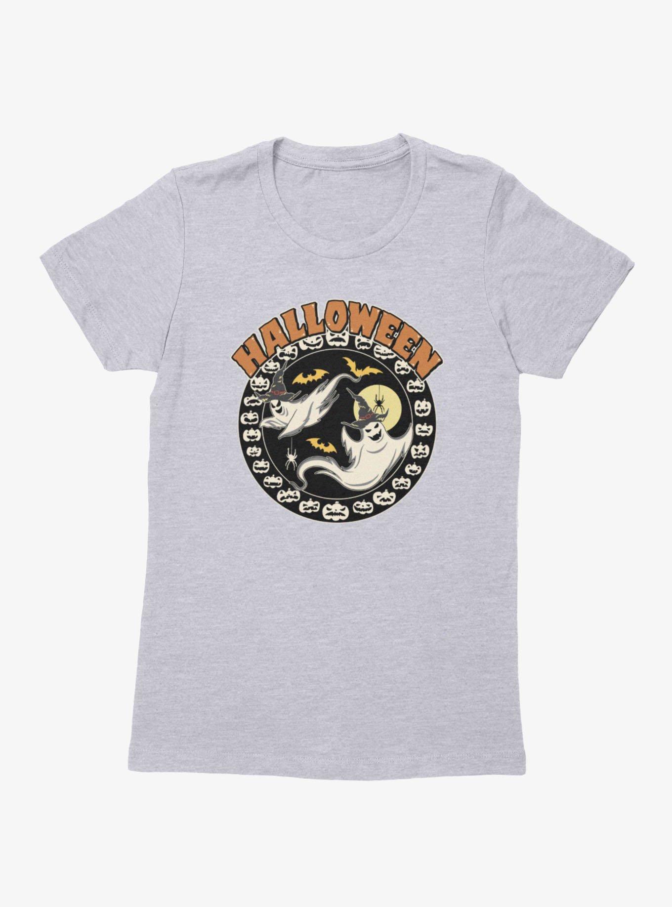 Halloween Ghosts Pumpkins Circular Womens T-Shirt