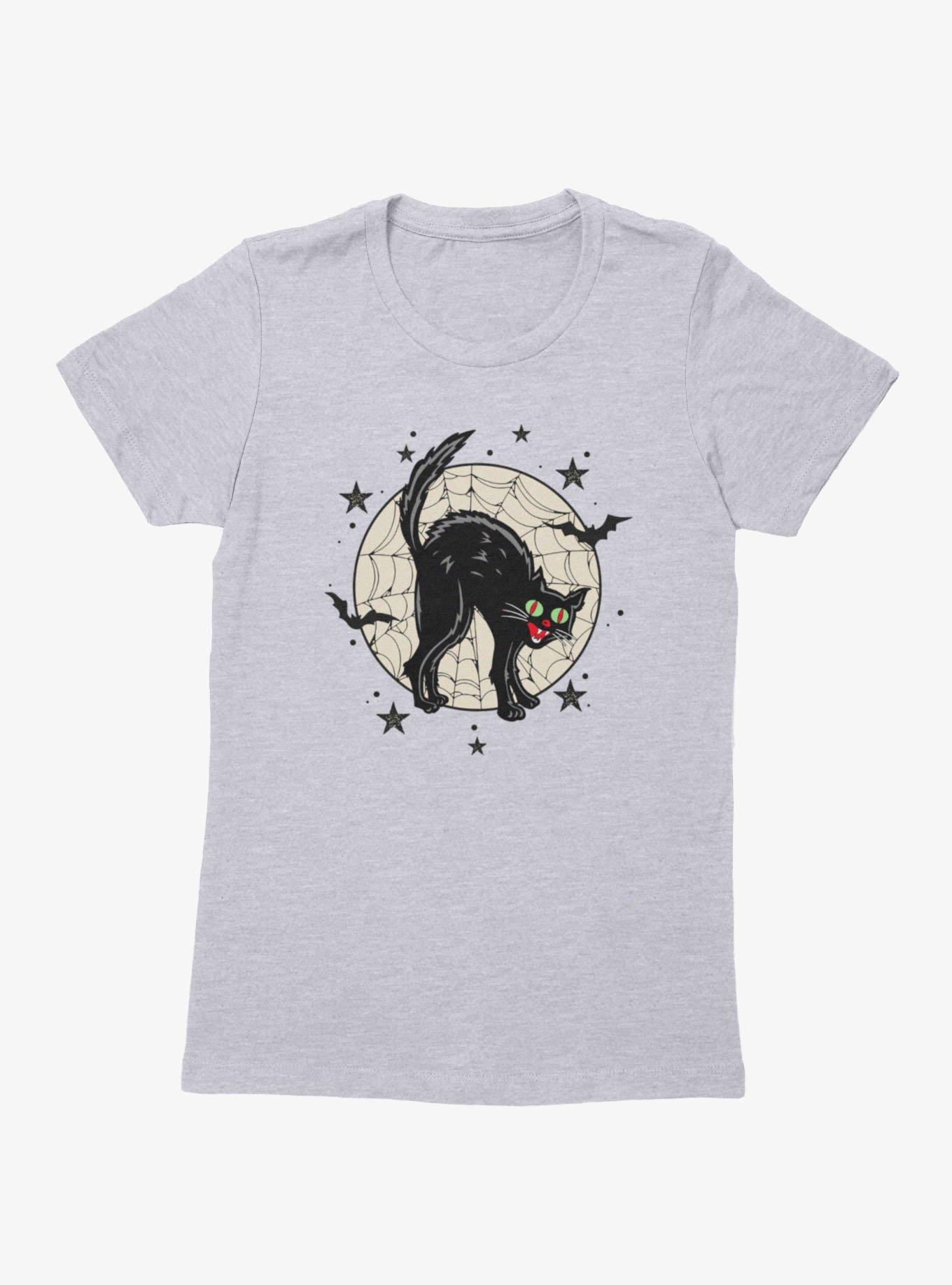 Black Cat Web Illustration Womens T-Shirt