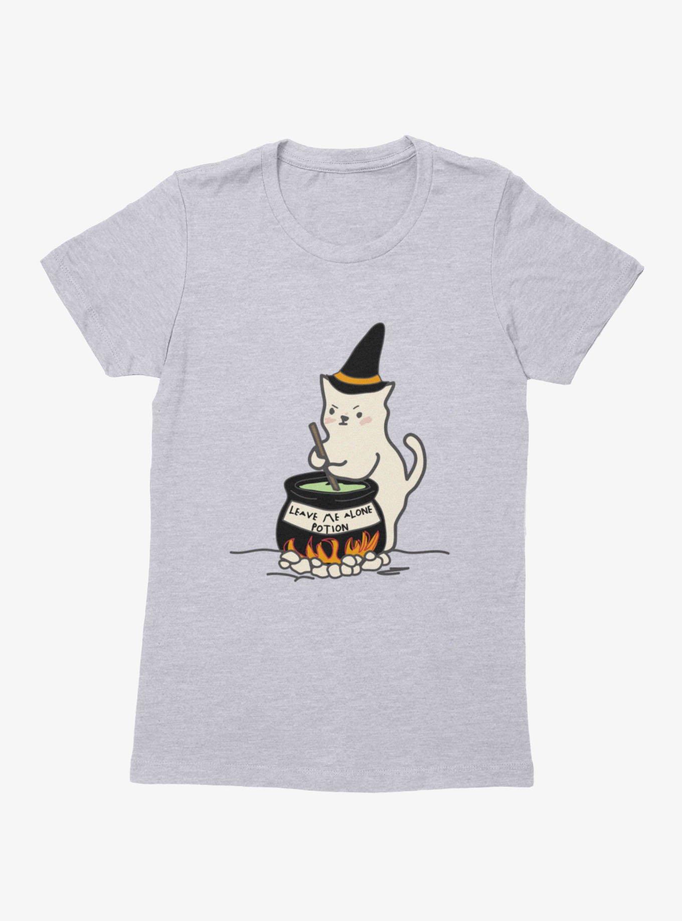Leave Alone Potion Cat Witch Stirring Cauldron Womens T-Shirt