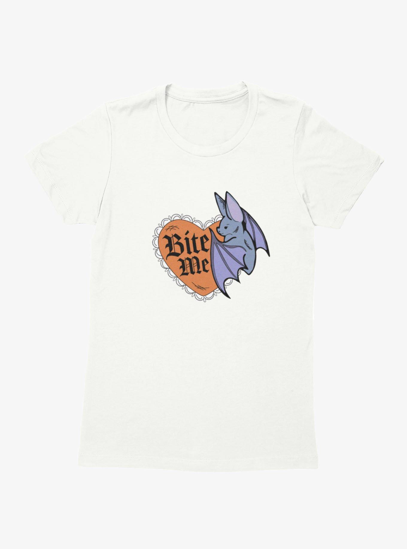 Bite Me Bat Heart Womens T-Shirt