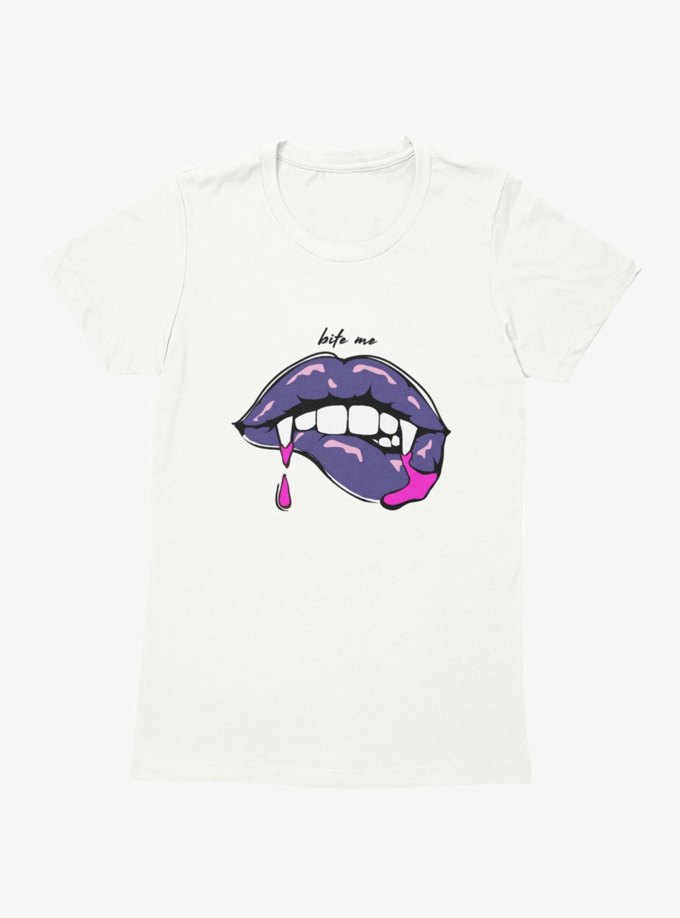 Bite Me Vampire Lips Drips Womens T-Shirt
