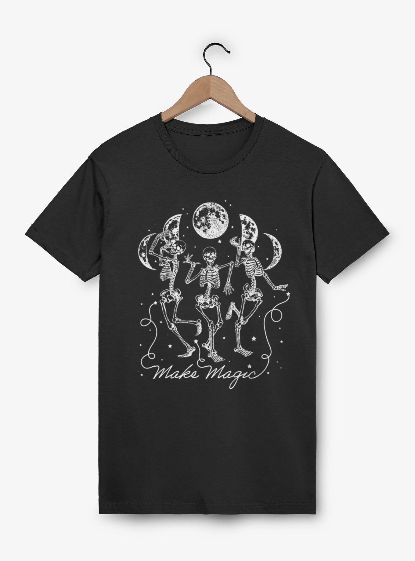 Make Magic Dancing Skeletons Moon Phases T-Shirt
