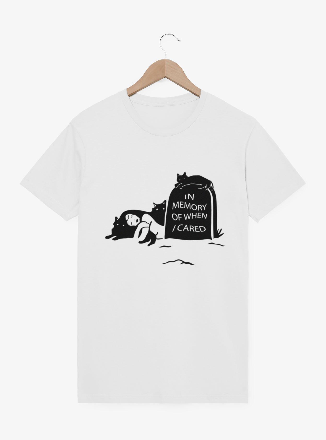 Memory Of When I Cared Woman Cats Tombstone T-Shirt