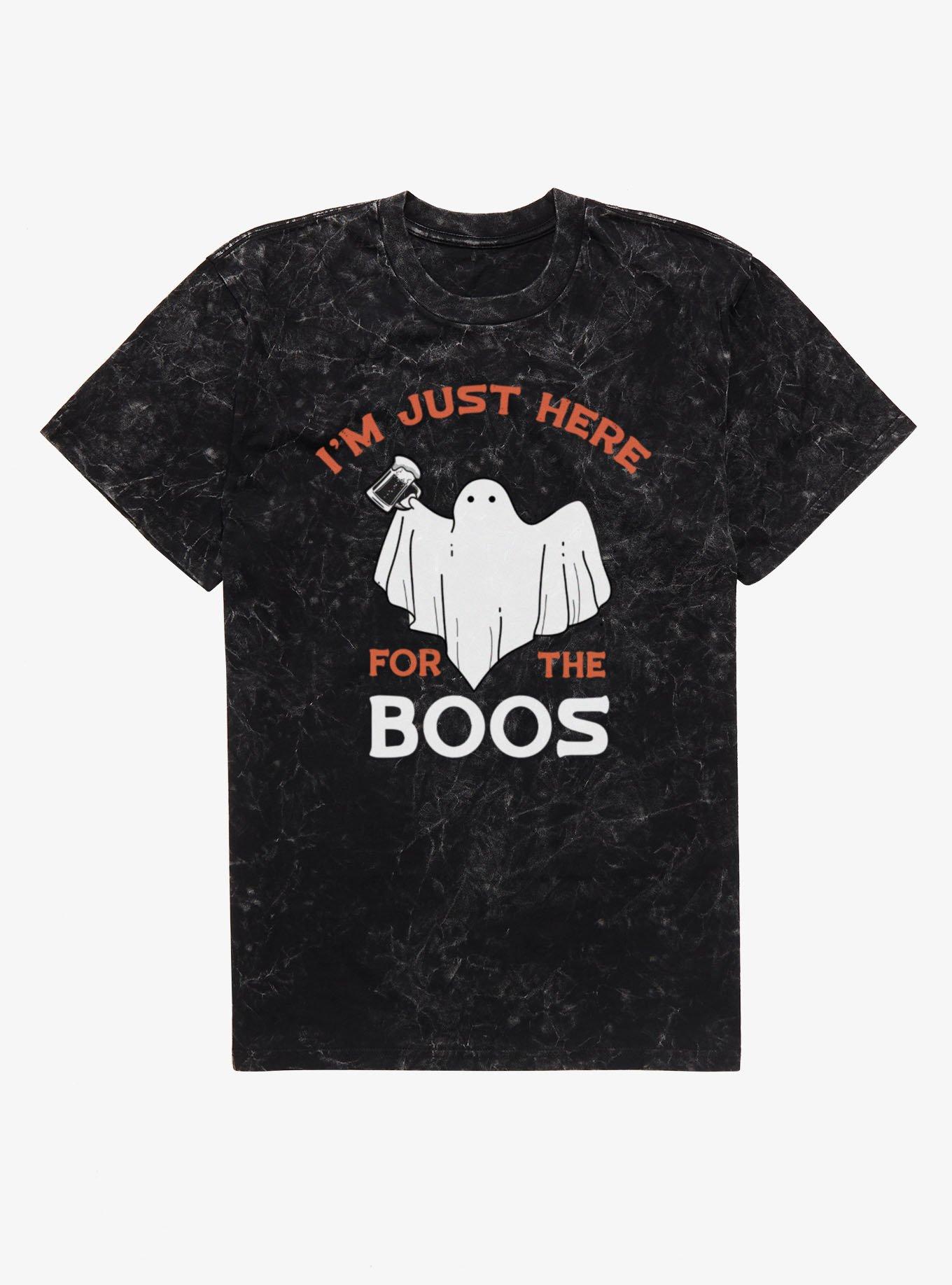 Im Just Here For The Boos Ghost Mineral Wash T-Shirt