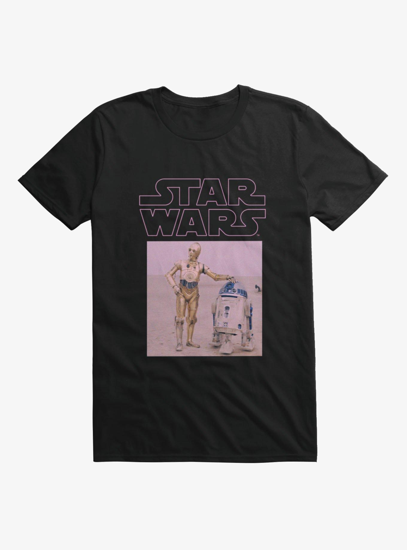 Star Wars Distressed Pink C-3PO & R2-D2 Panel T-Shirt