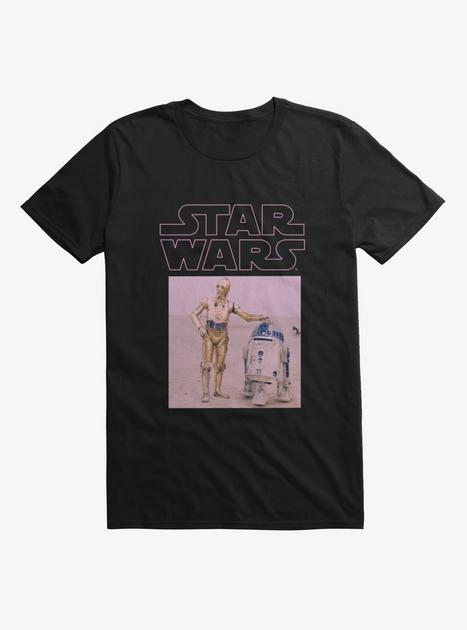 Star Wars Distressed Pink C-3PO & R2-D2 Panel T-Shirt | Hot Topic