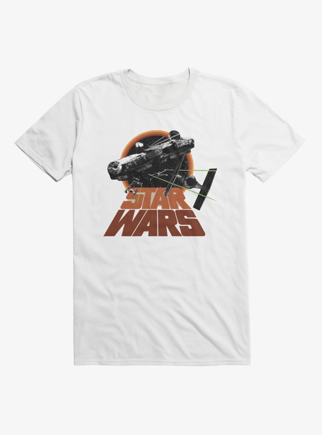 Star Wars Millennium Falcon vs TIE Fighters T-Shirt