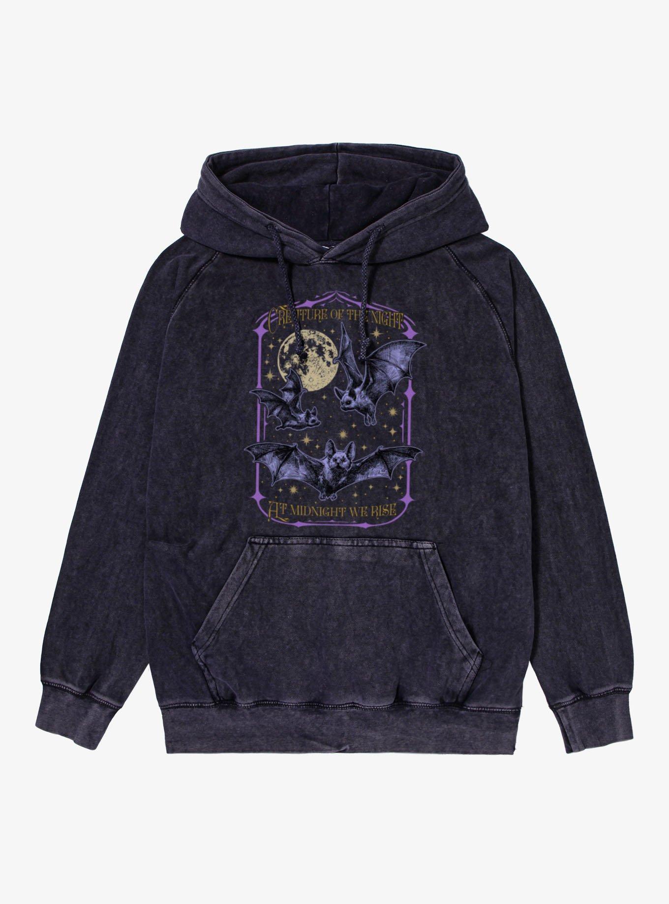 Creature Of Night We Rise Bats Mineral Wash Hoodie