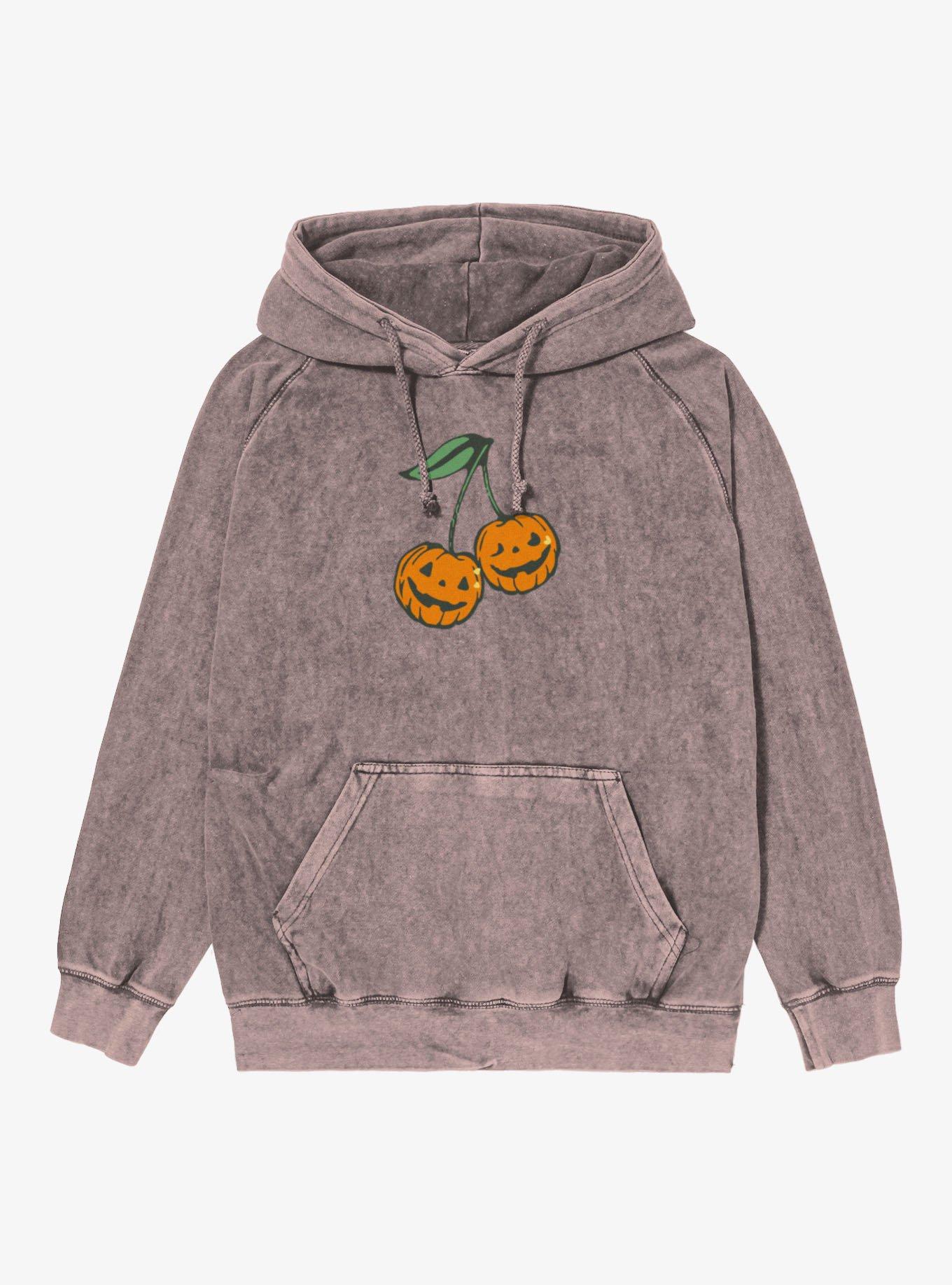 Pumpkin Jack O Lanterns Cherry Pair Mineral Wash Hoodie