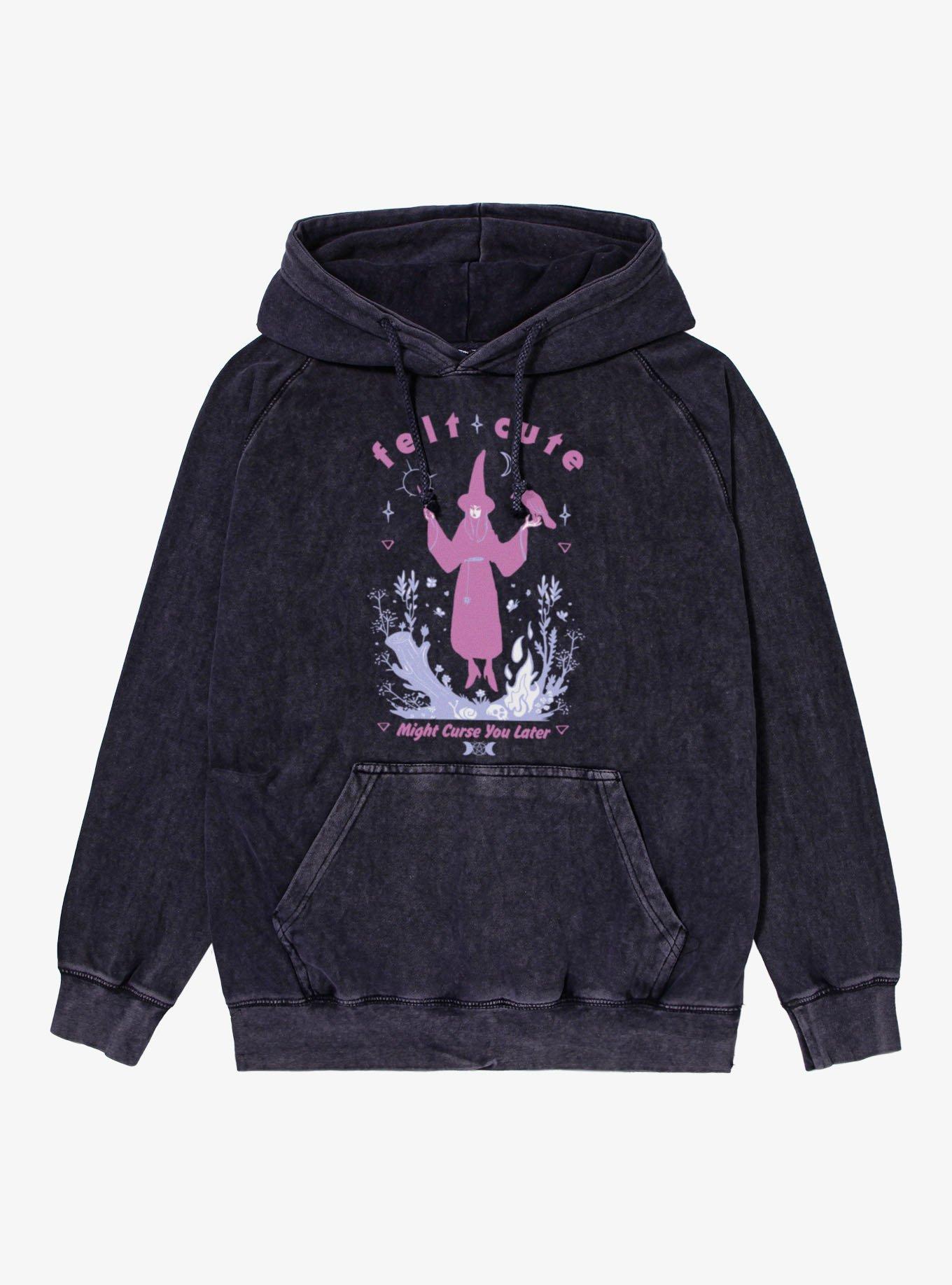 Felt Cute Might Curse You Later Witch Mineral Wash Hoodie