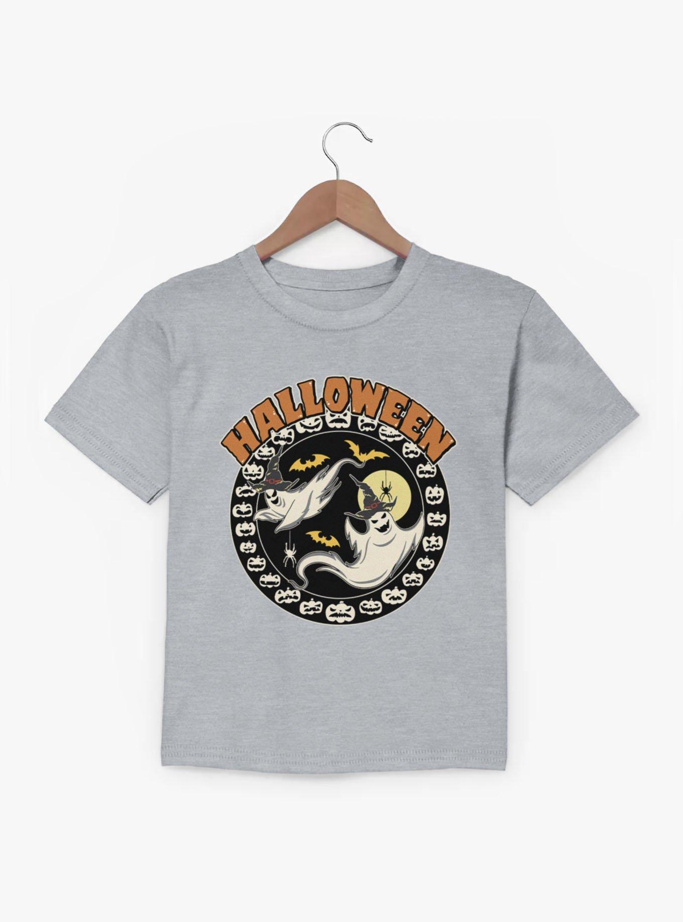 Halloween Ghosts In Pumpkins Circular Youth T-Shirt