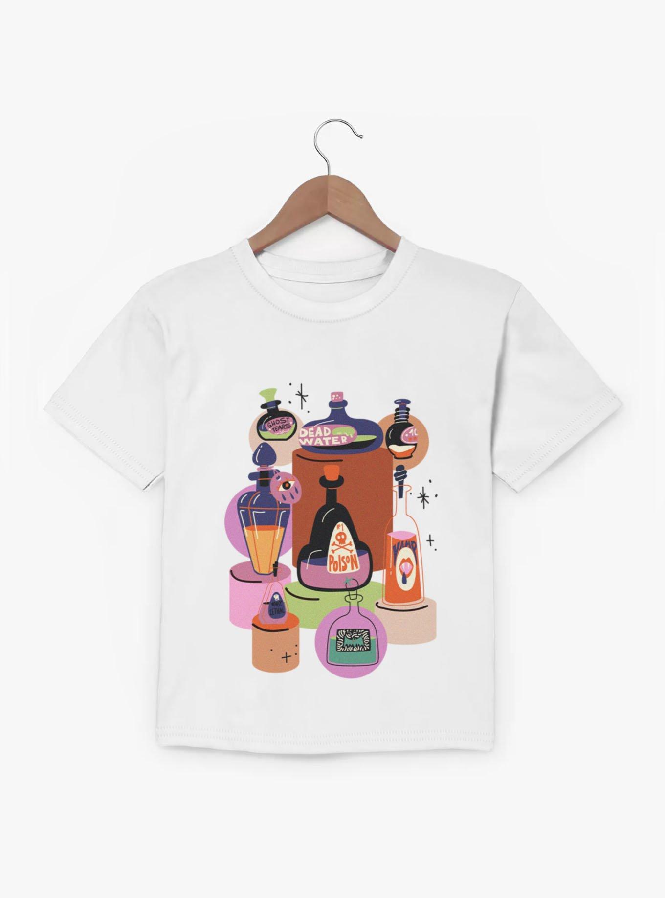 Ghost Tears Poison Vamp Cartoon Bottles Youth T-Shirt