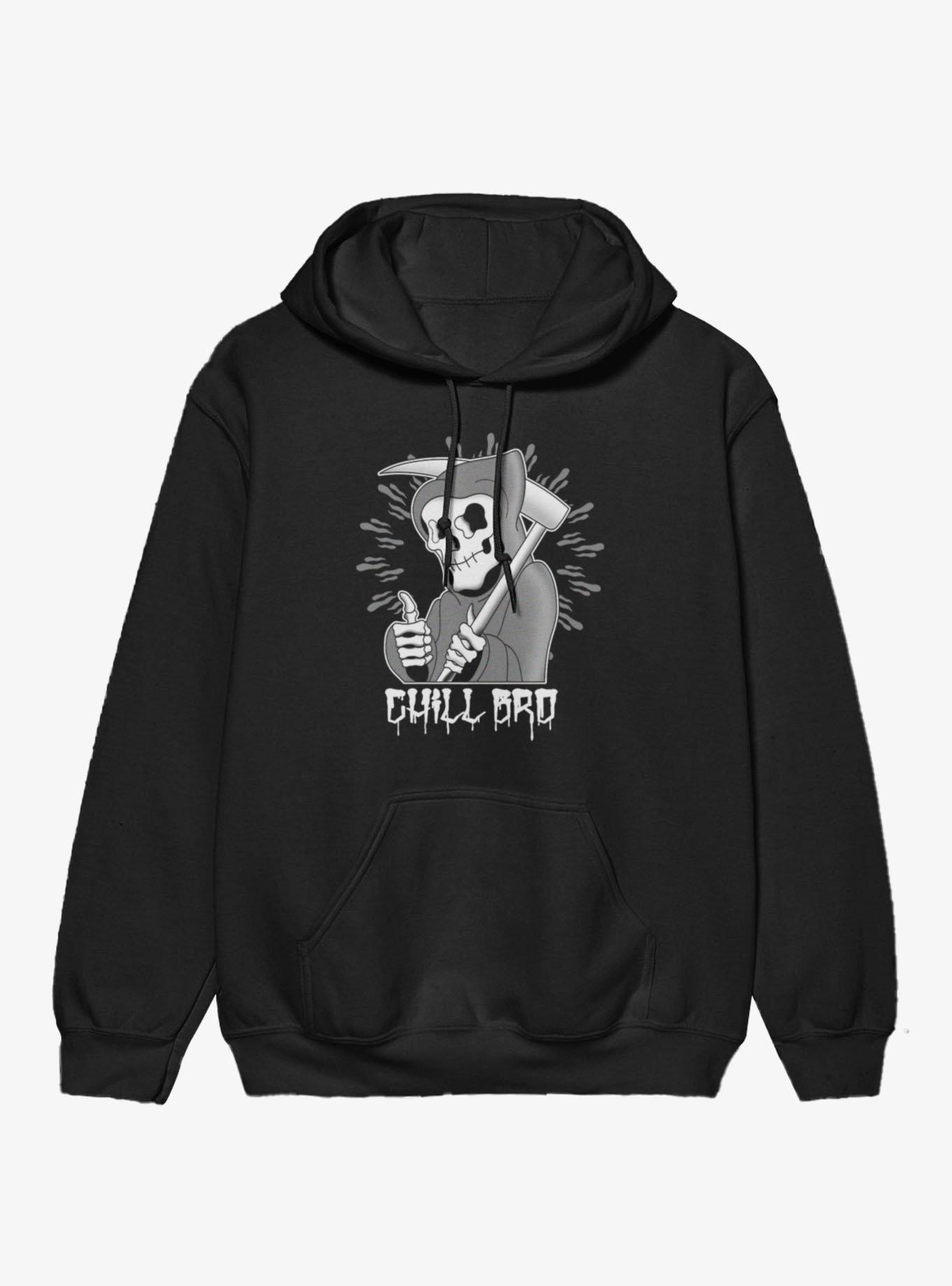 Chill Bro Skeleton Grim Reaper Hoodie
