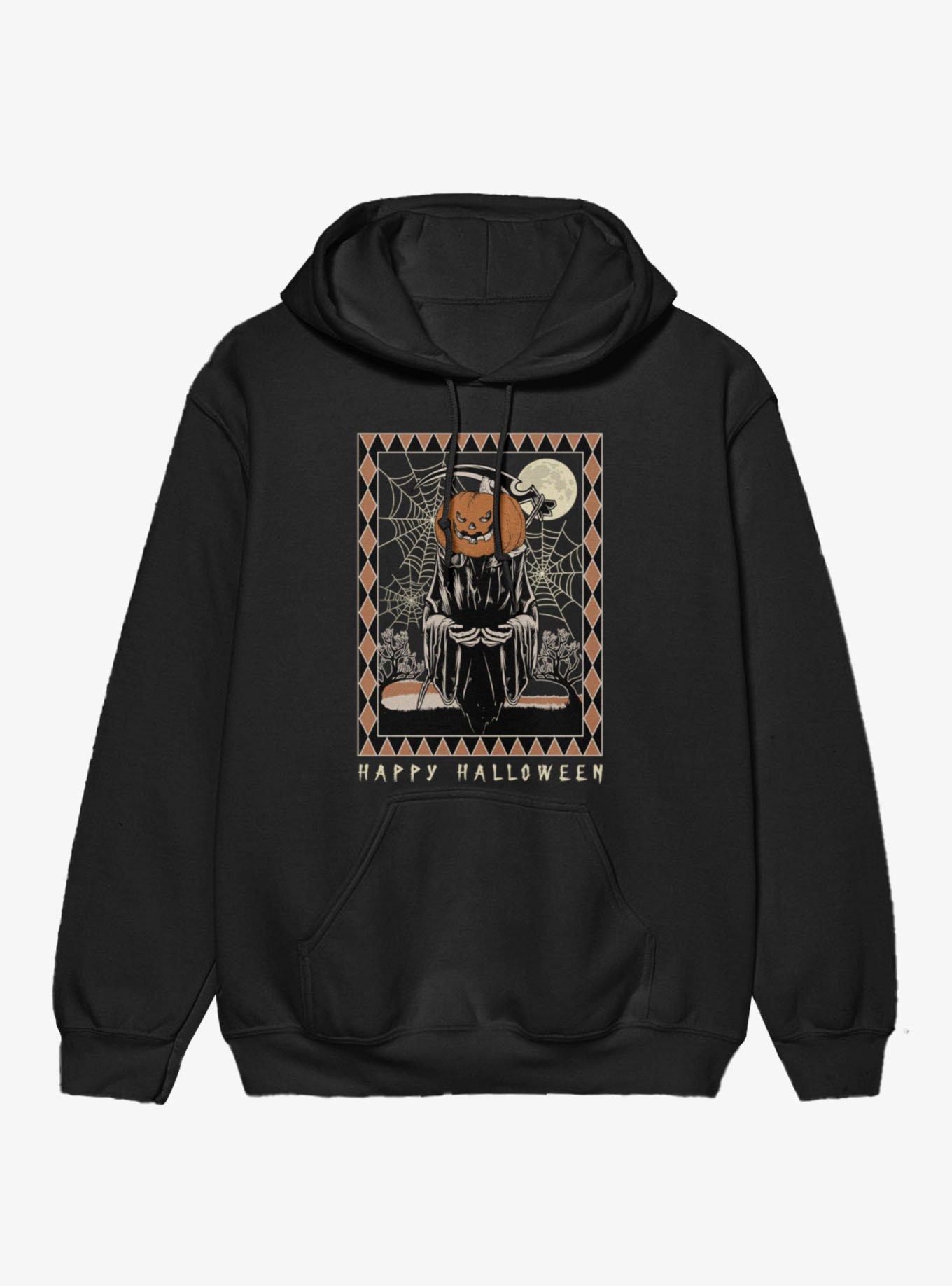 Happy Halloween Pumpkin Grim Reaper Hoodie