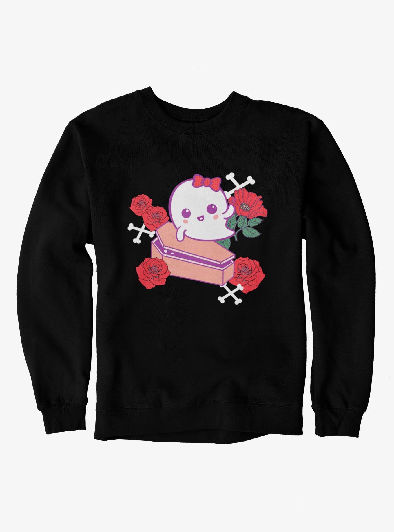 Cute Ghost Roses Coffin Cartoon Sweatshirt