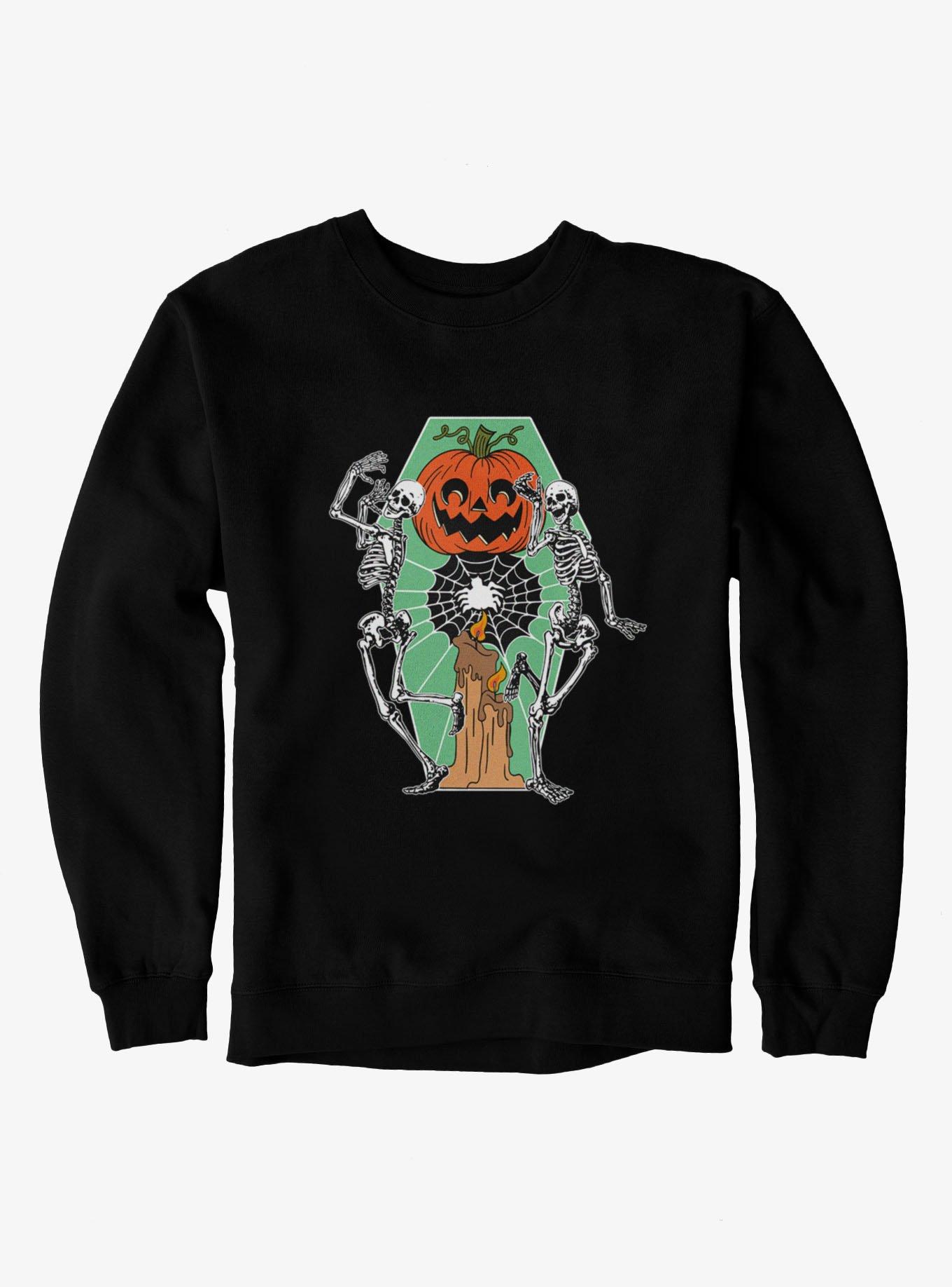 Dancing Skeletons Pumpkin Candle Sweatshirt