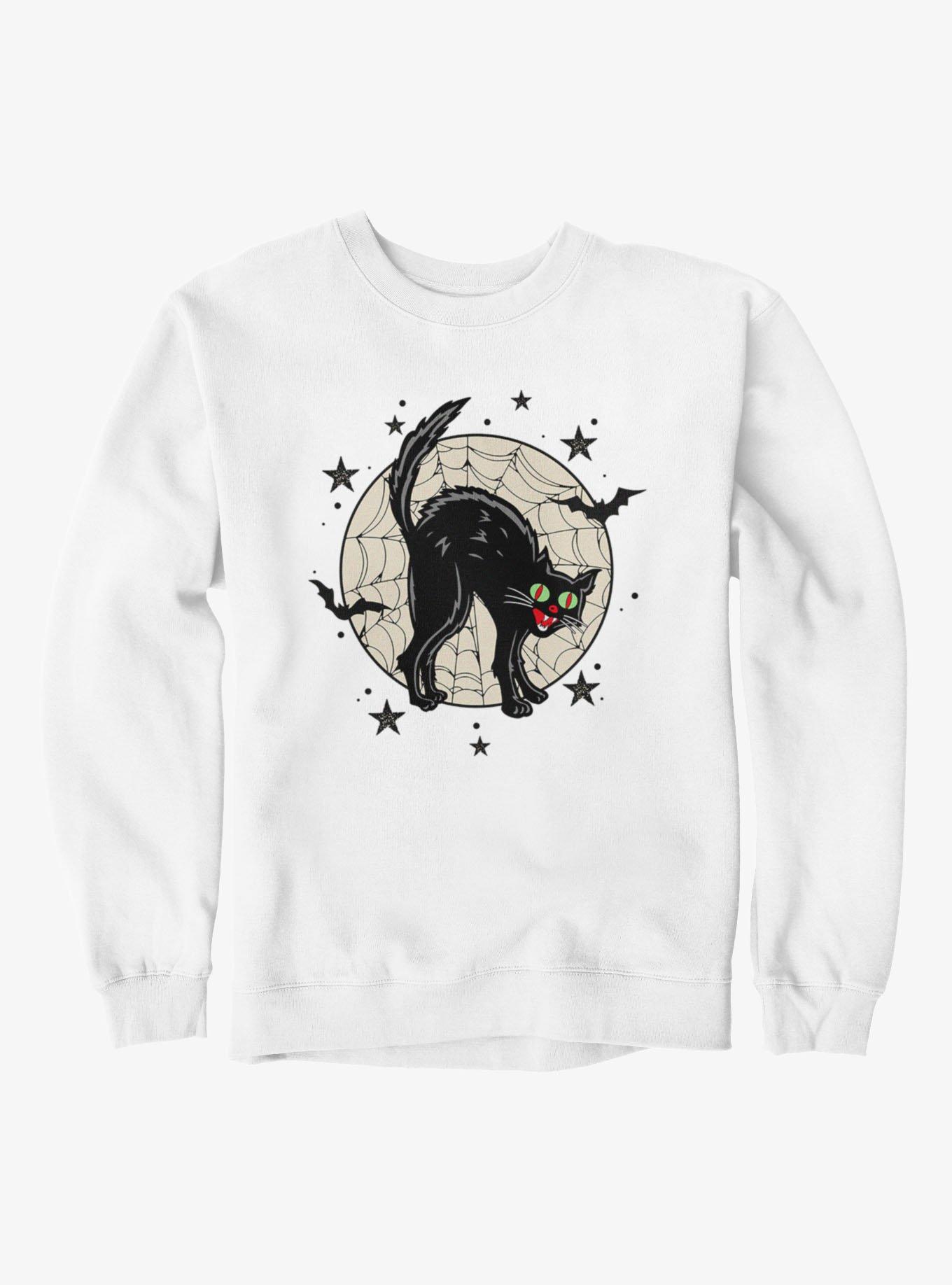Black Cat Web Illustration Sweatshirt