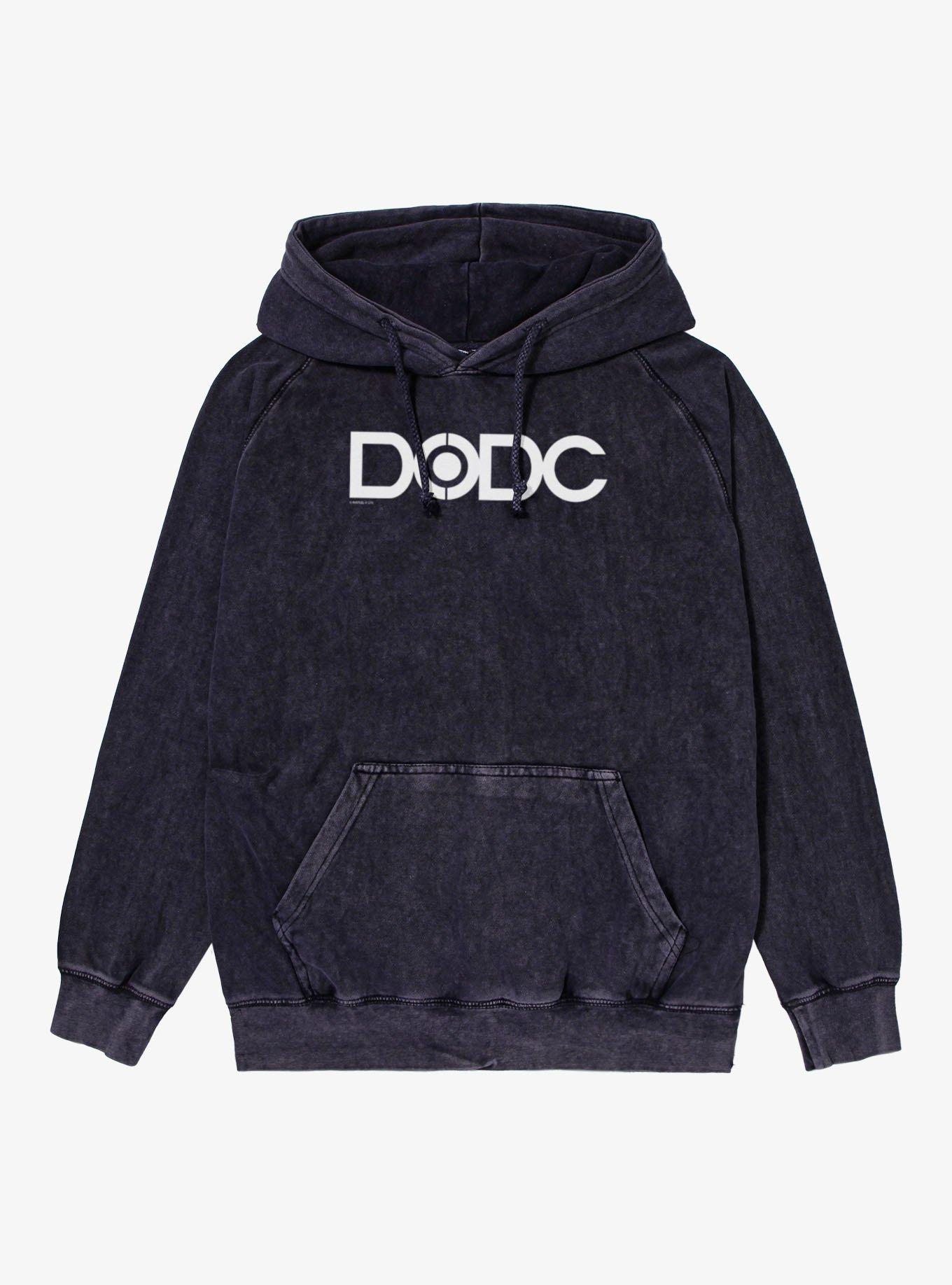 Marvel Spider-Man Brand New Day Department Of Damage Control DODC Logo Mineral Wash Hoodie, VINTAGE BLACK, hi-res view 1