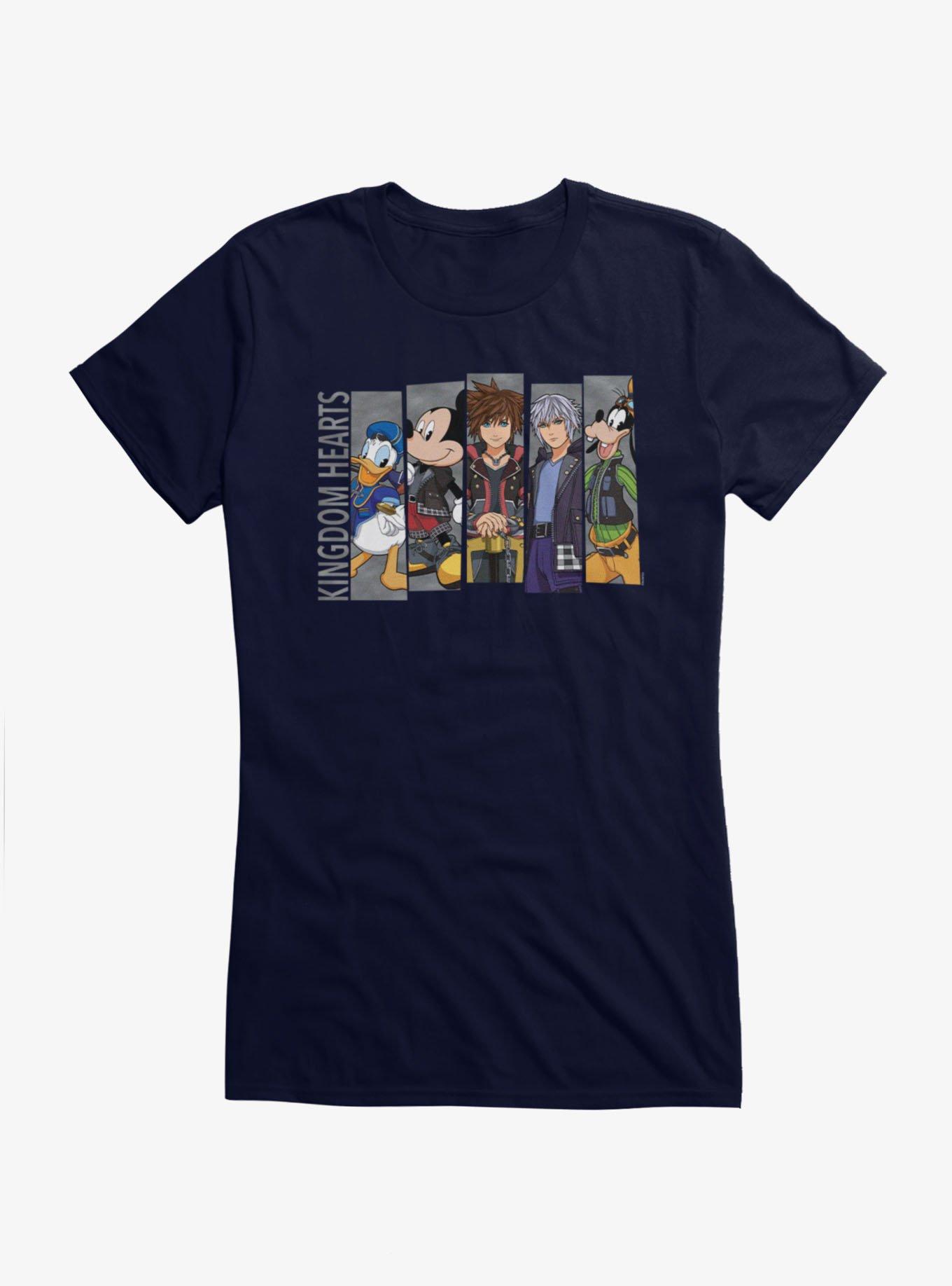 Disney Kingdom Hearts Heroes Line Up Panels Girls T-Shirt