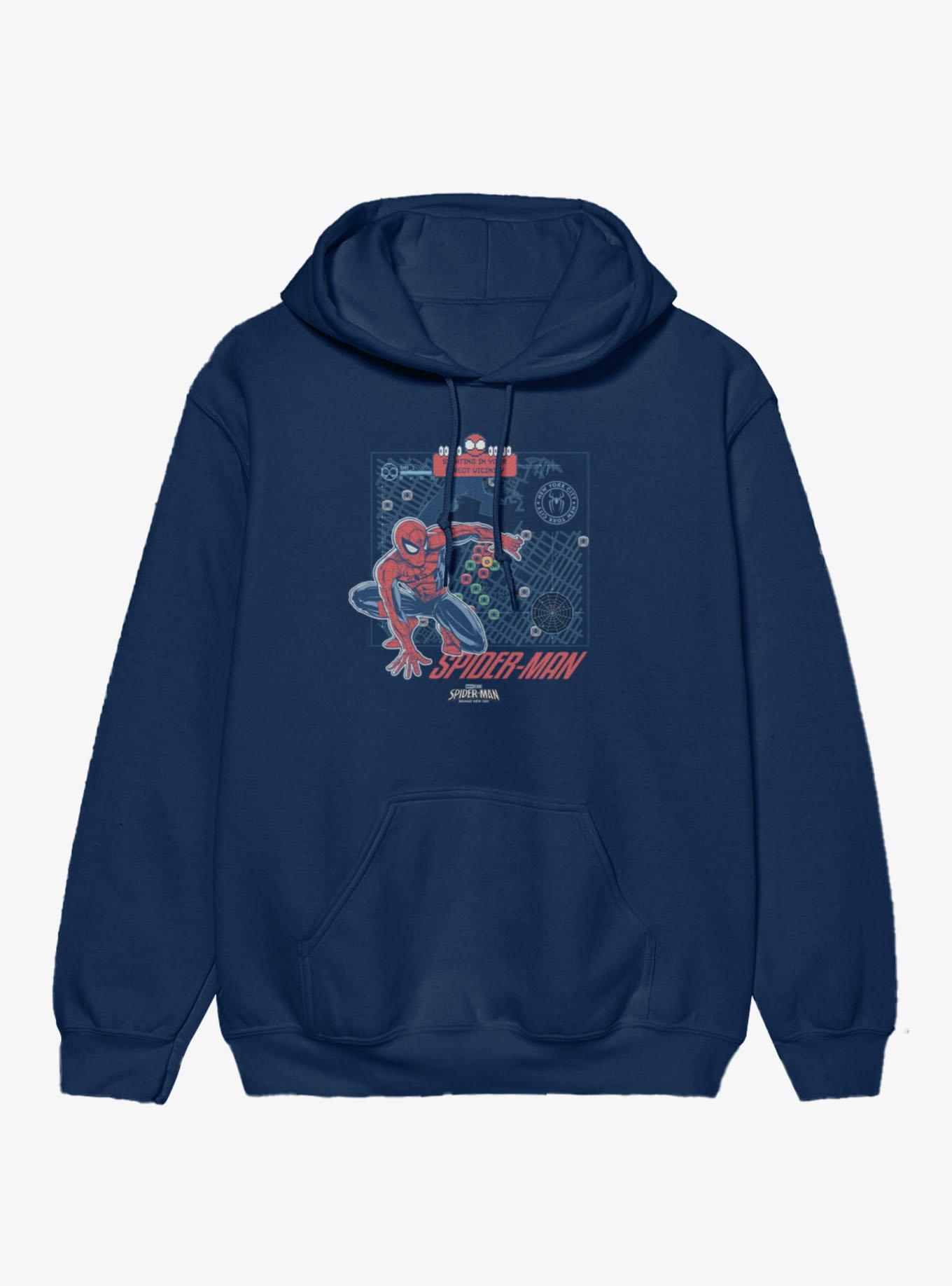 Marvel Spider-Man Brand New Day Sighting In Your Vicinity Spidey Tracker Hoodie