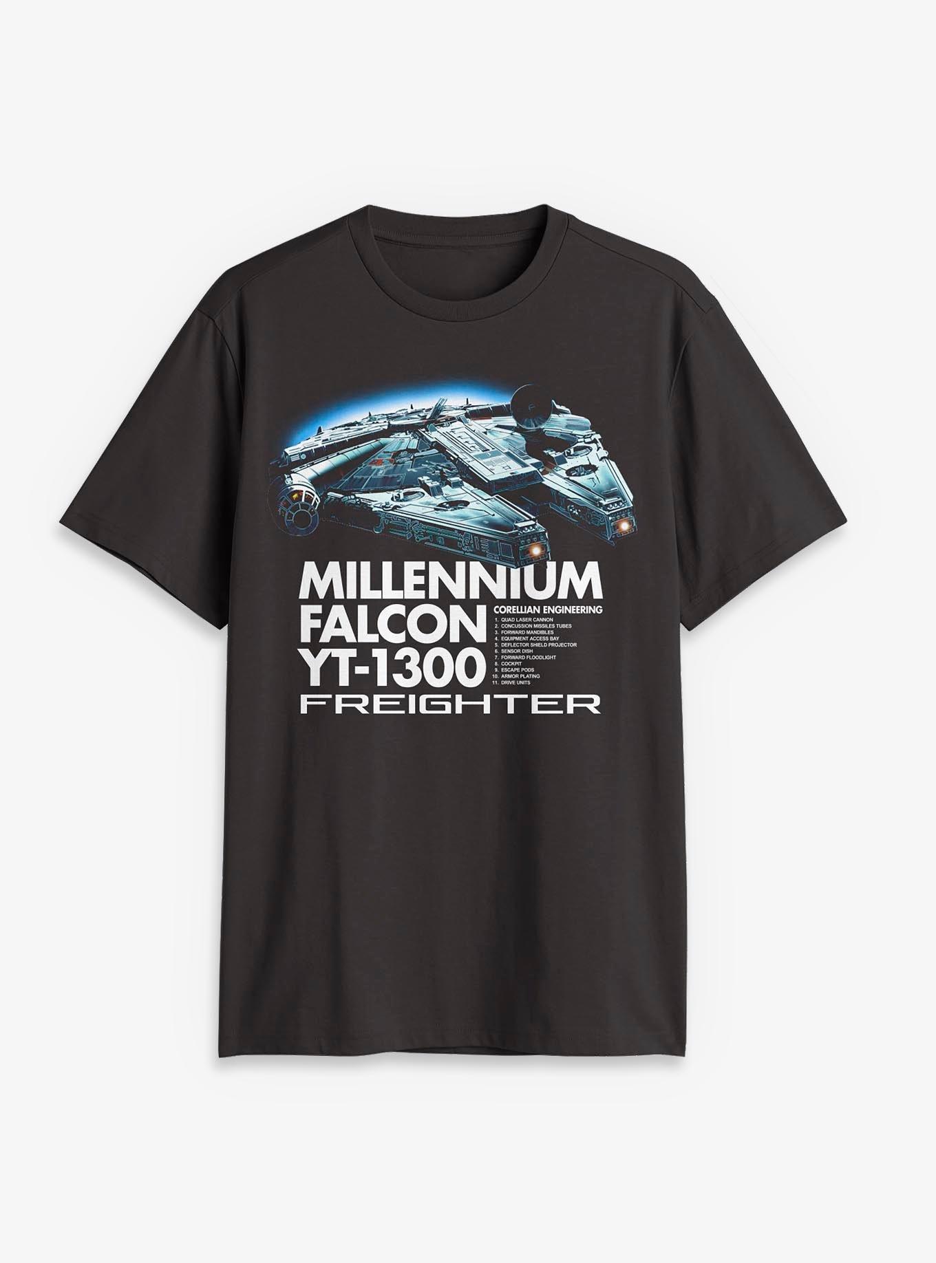 Star Wars Millennium Falcon T-Shirt, BLACK, hi-res view 1