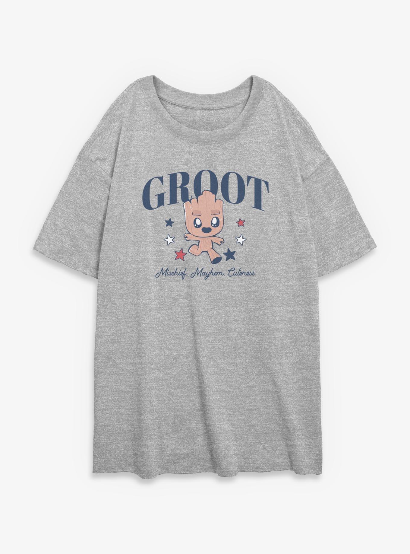 Marvel Guardians of the Galaxy Groot Stars Girls Oversized T-Shirt