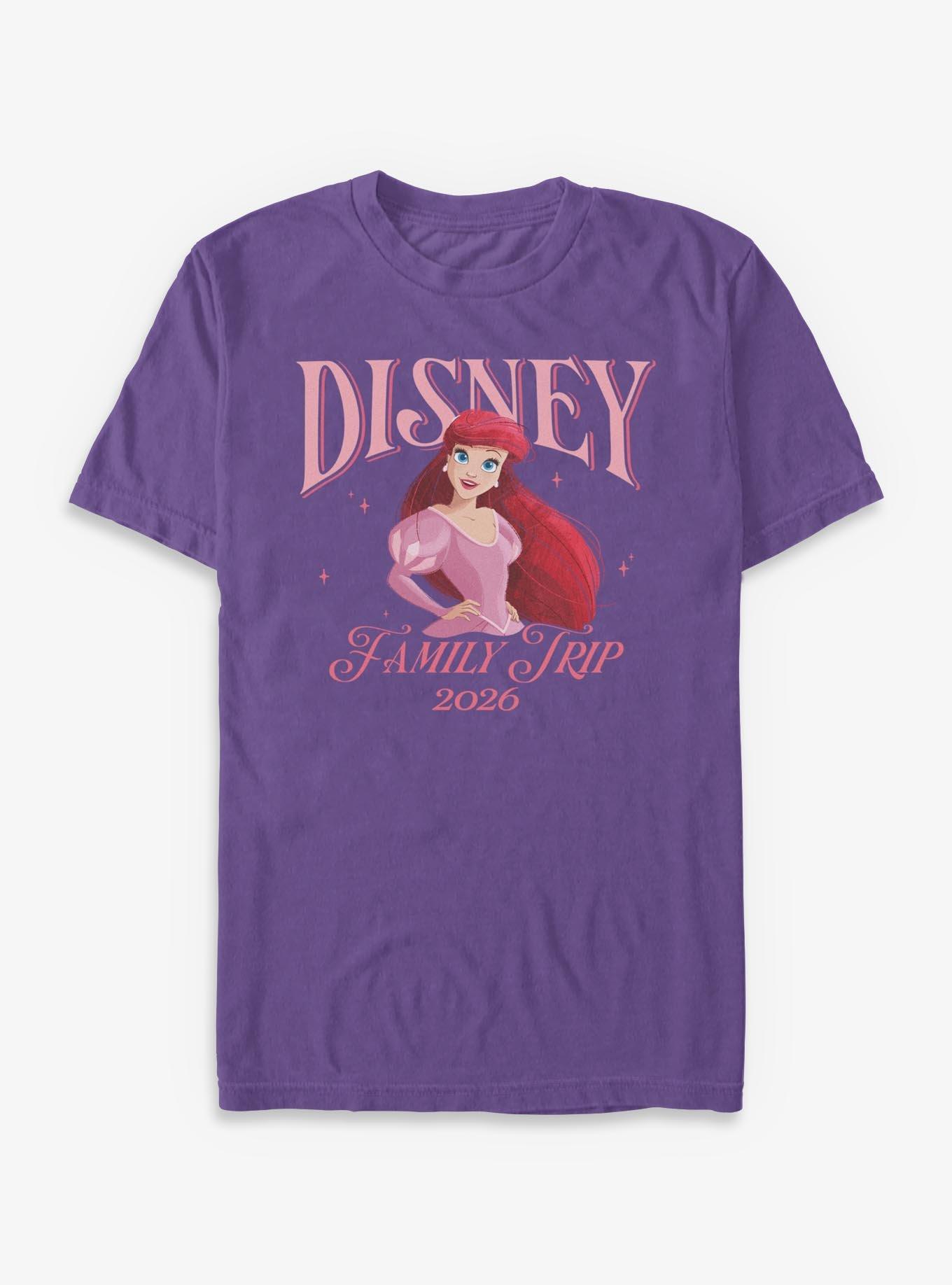 Disney Princesses Ariel Family Trip 2026 T-Shirt, PURPLE, hi-res view 1