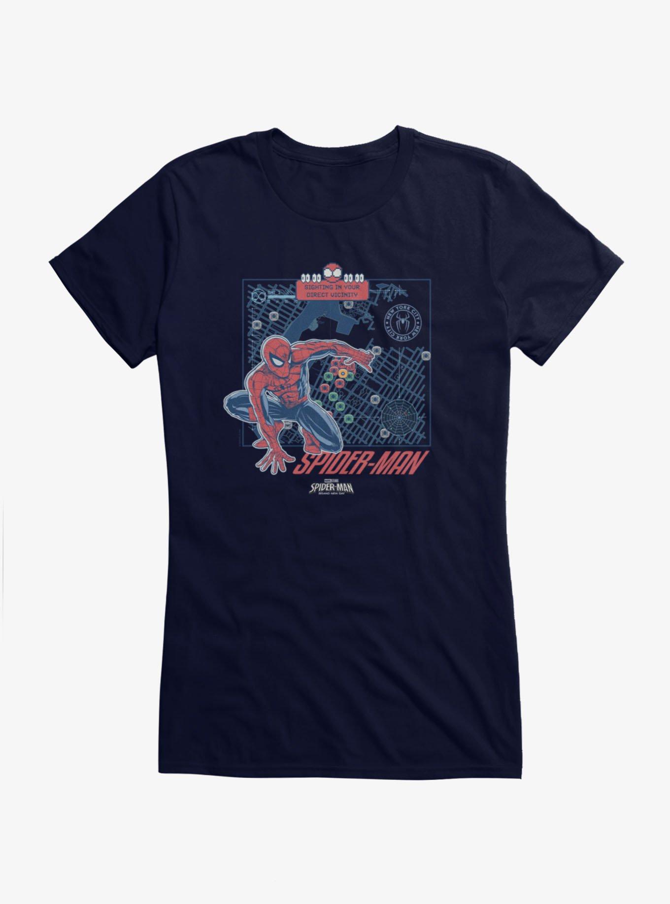 Marvel Spider-Man Brand New Day Sighting In Your Vicinity Spidey Tracker Girls T-Shirt