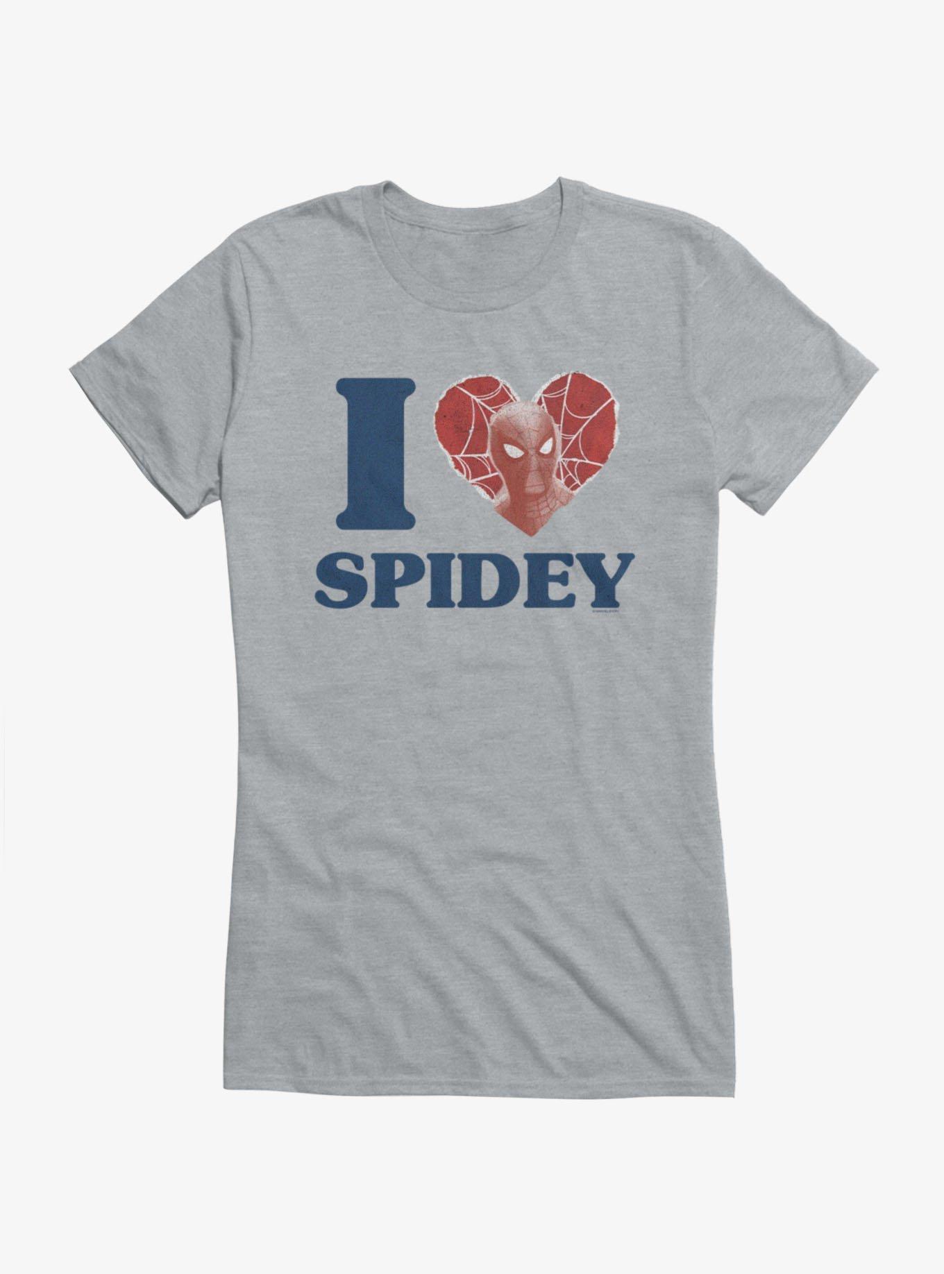 Marvel Spider-Man Brand New Day I Love Spidey Face Heart Girls T-Shirt