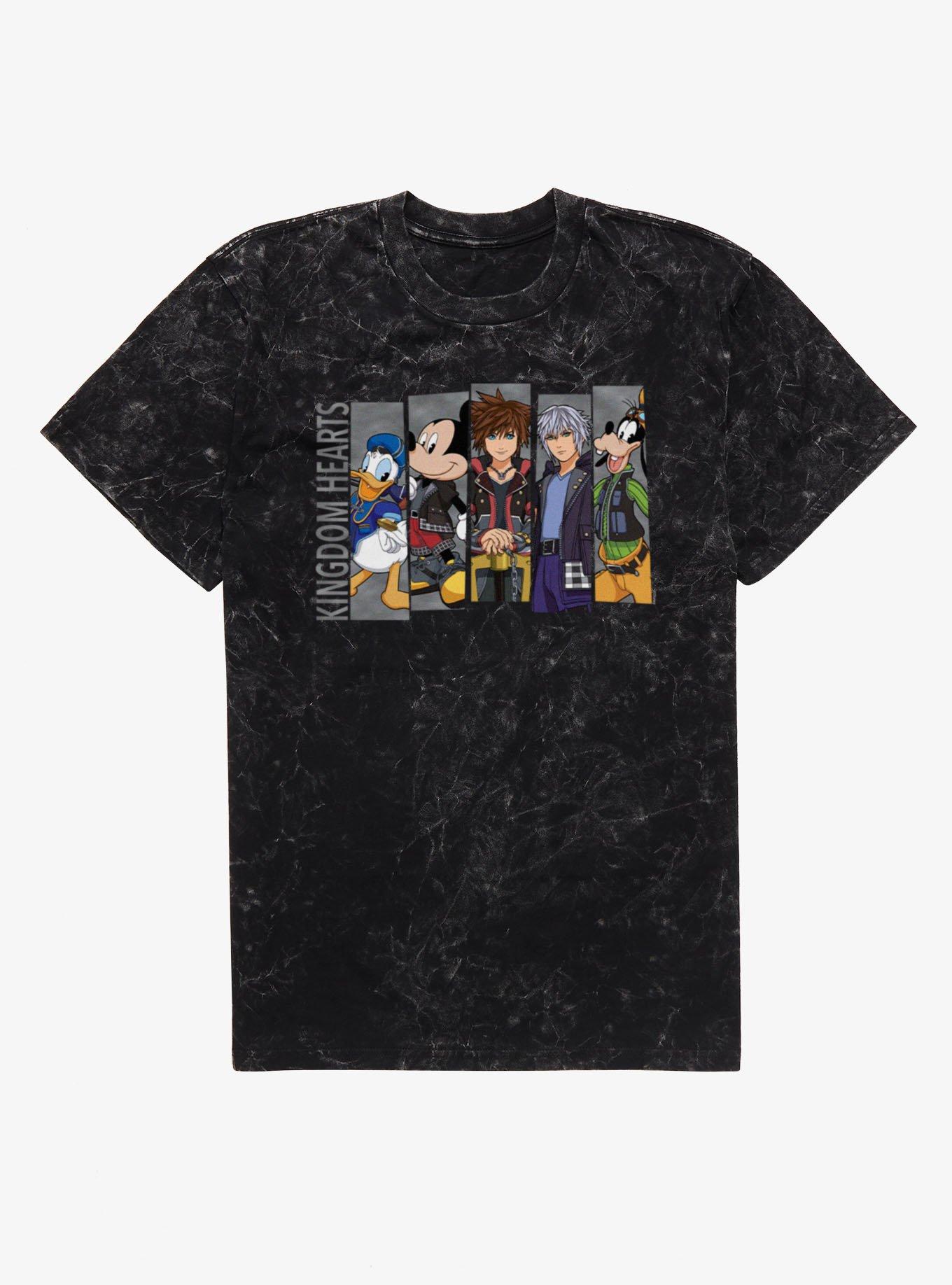 Disney Kingdom Hearts Heroes Line Up Panels Mineral Wash T-Shirt