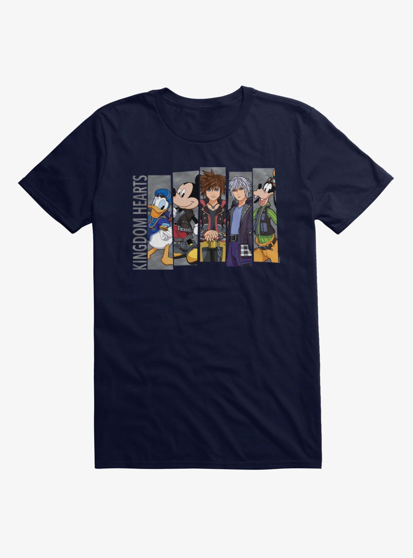 Disney Kingdom Hearts Heroes Line Up Panels T-Shirt