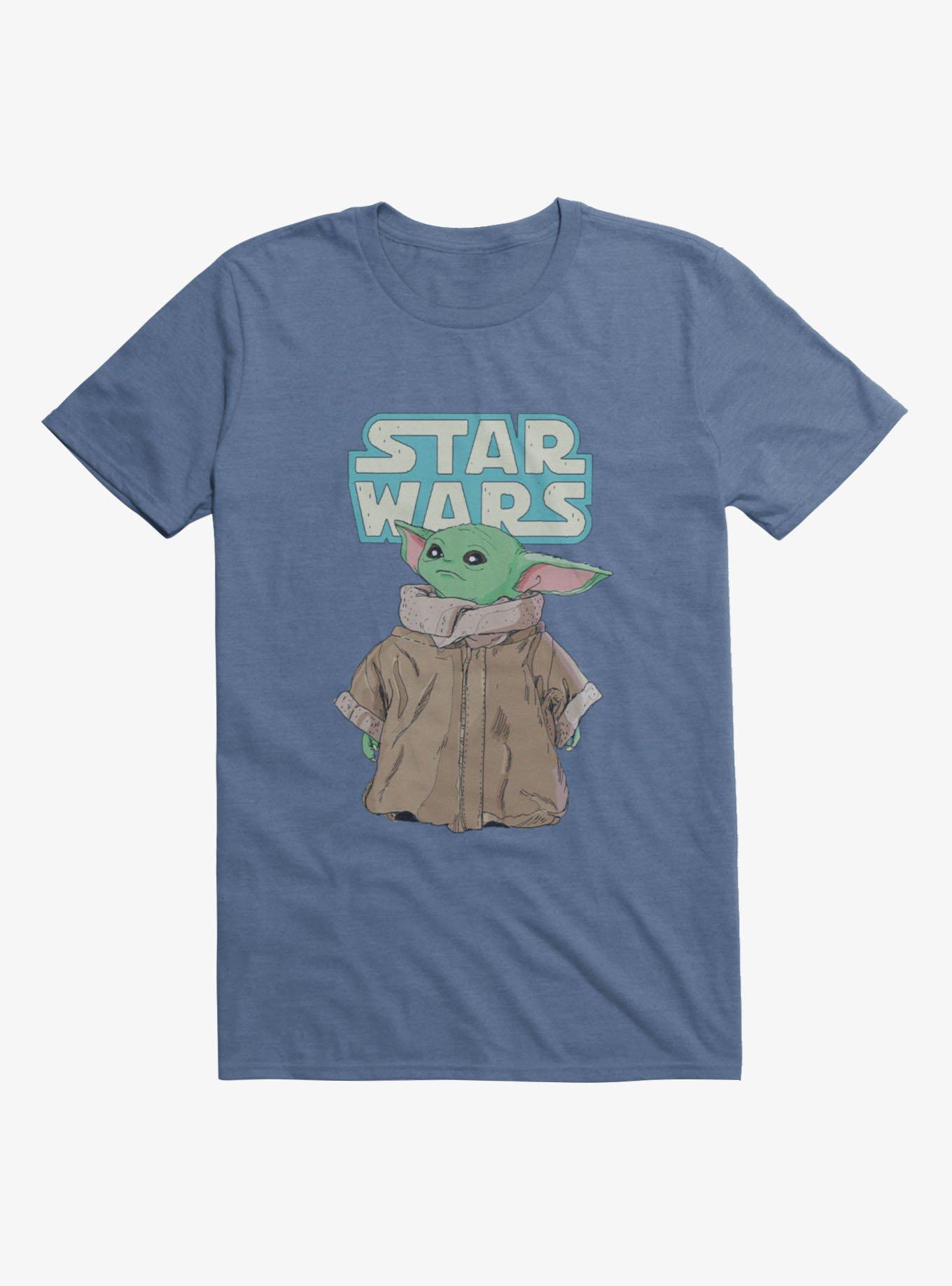 Star Wars The Mandalorian With Blue Logo T-Shirt